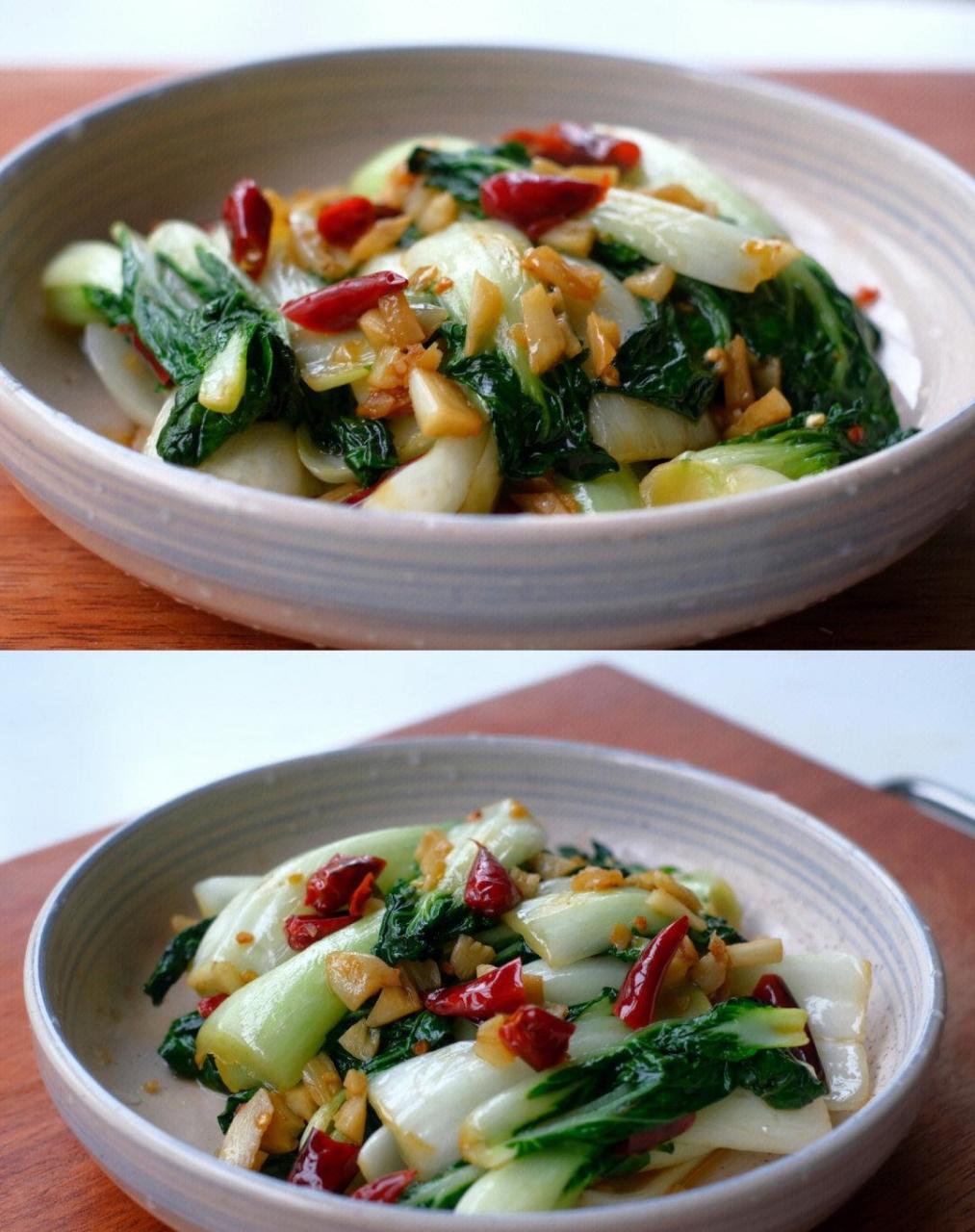 做法: 1?奶白菜切去根头,洗净备用 2?蒜头切末,干辣椒切段 3?