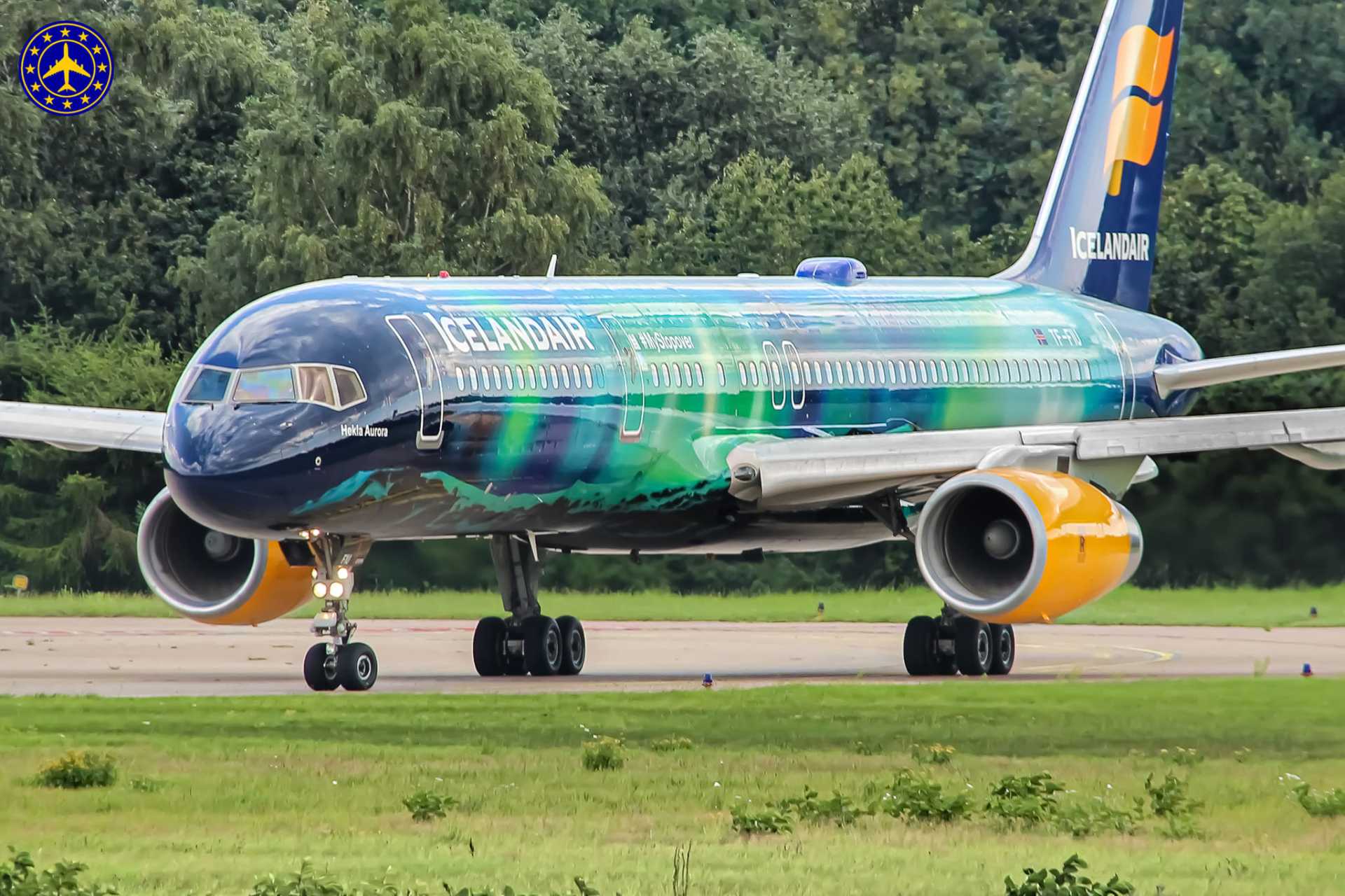 摄影】冰岛航空 "hekla aurora",赫尔穆特·施密特汉堡机场,b757-256