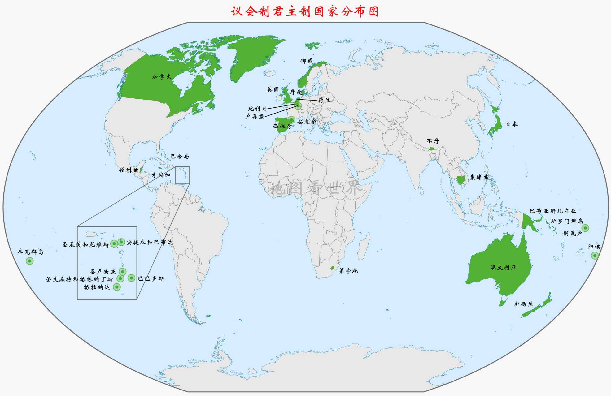 这44个君主制国家分为三类(1)6个君主专制国家:沙特阿拉伯,阿曼