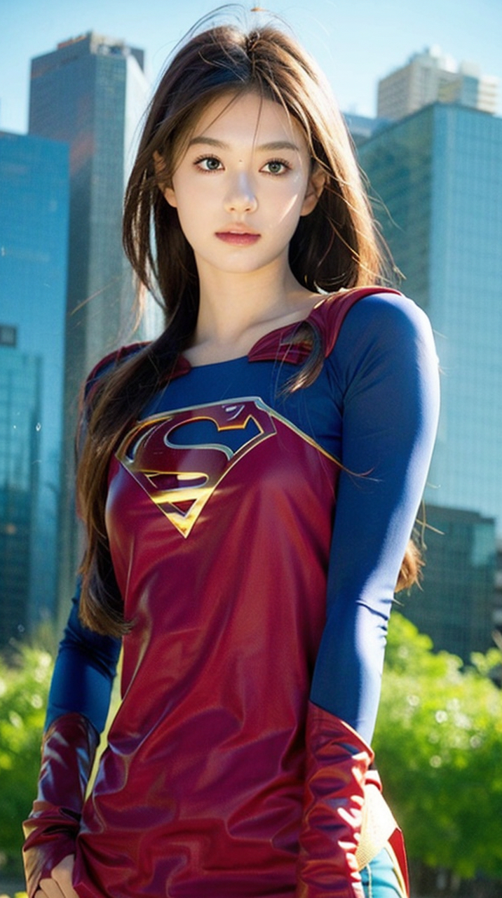 美丽的女孩cosplay女超人,可爱小姐姐角色扮演#角色扮演# #美女