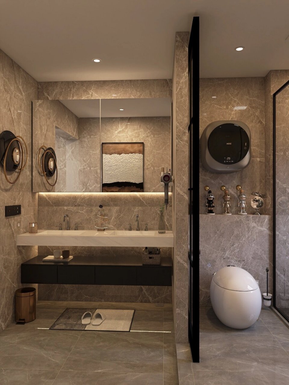 主卫干湿三分卫生间|天天住五星级酒店～  家里的卫生间装修成这样,真