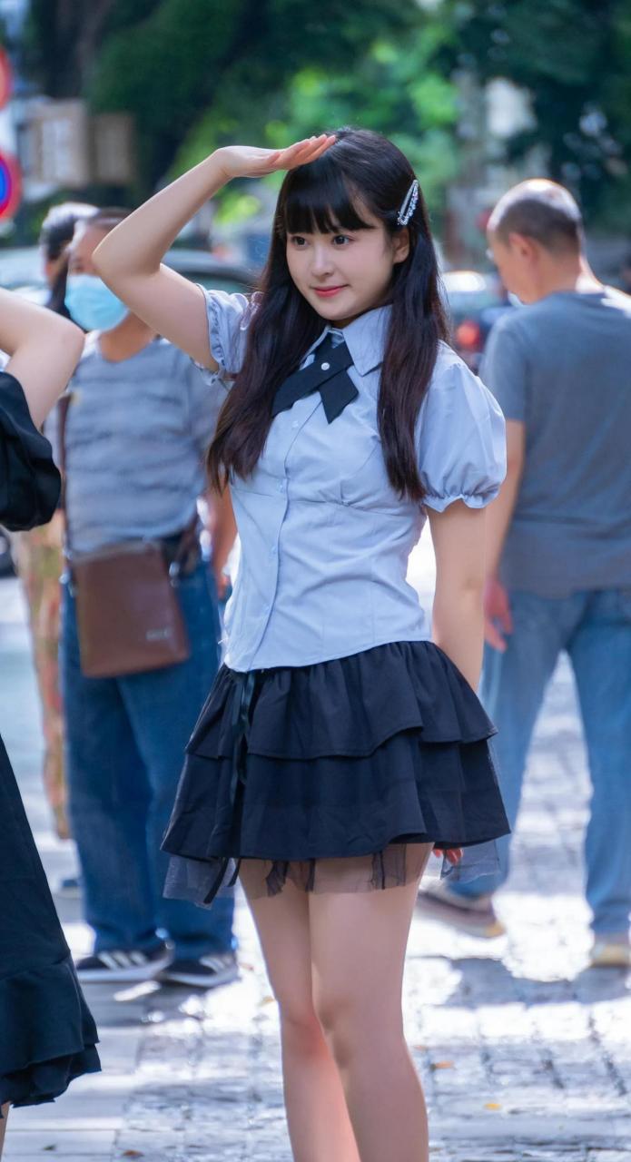 街拍,可爱的jk制服小姐姐,满满的日系风