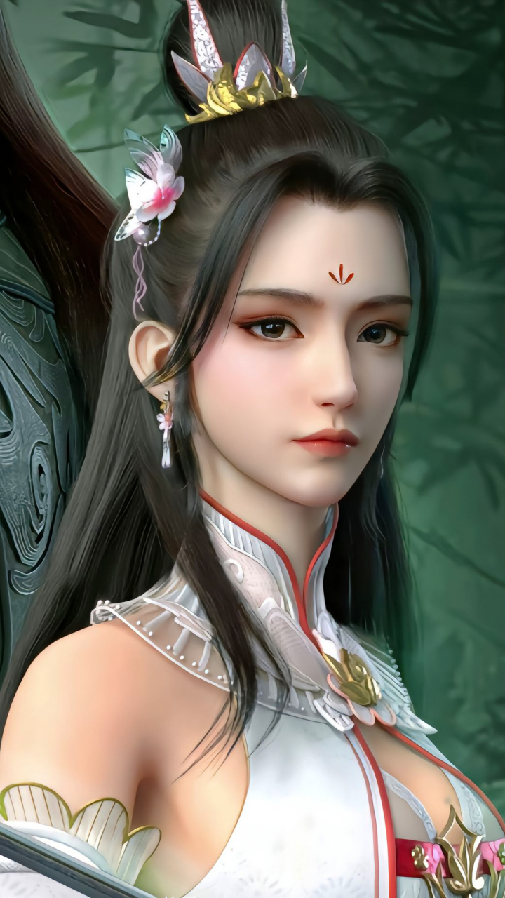 国漫女神|《暗河传》女主白鹤淮高清手机壁纸:幸得识卿桃花面,从此阡