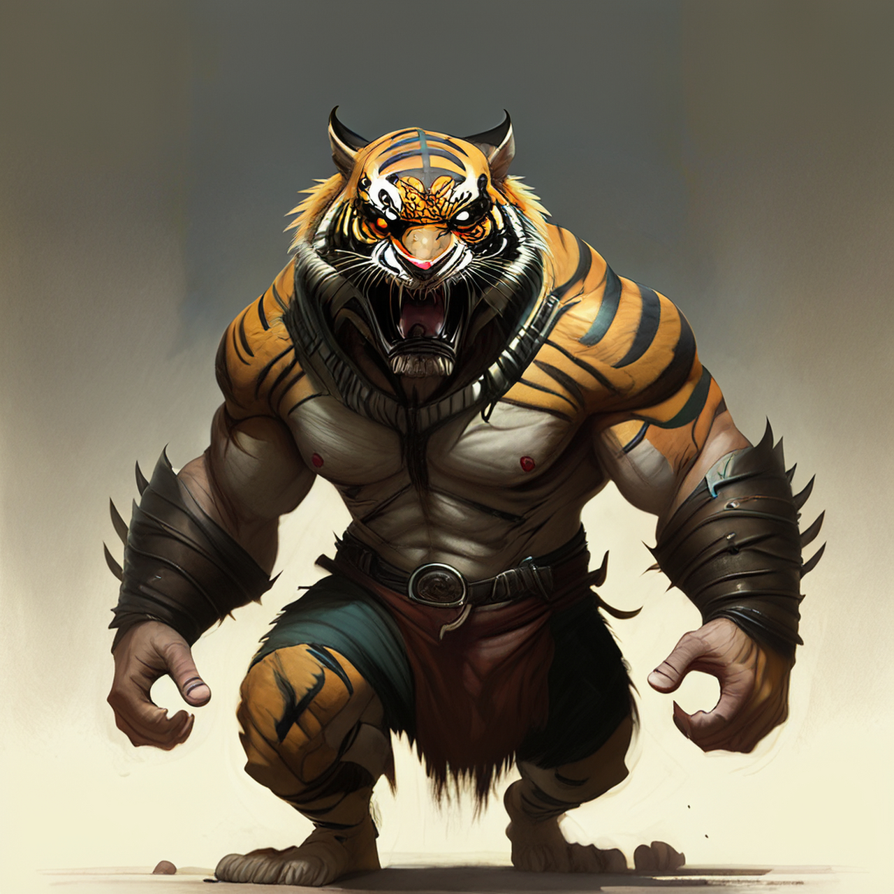 百度ai绘图黑科技#猛虎通衢恣来往.