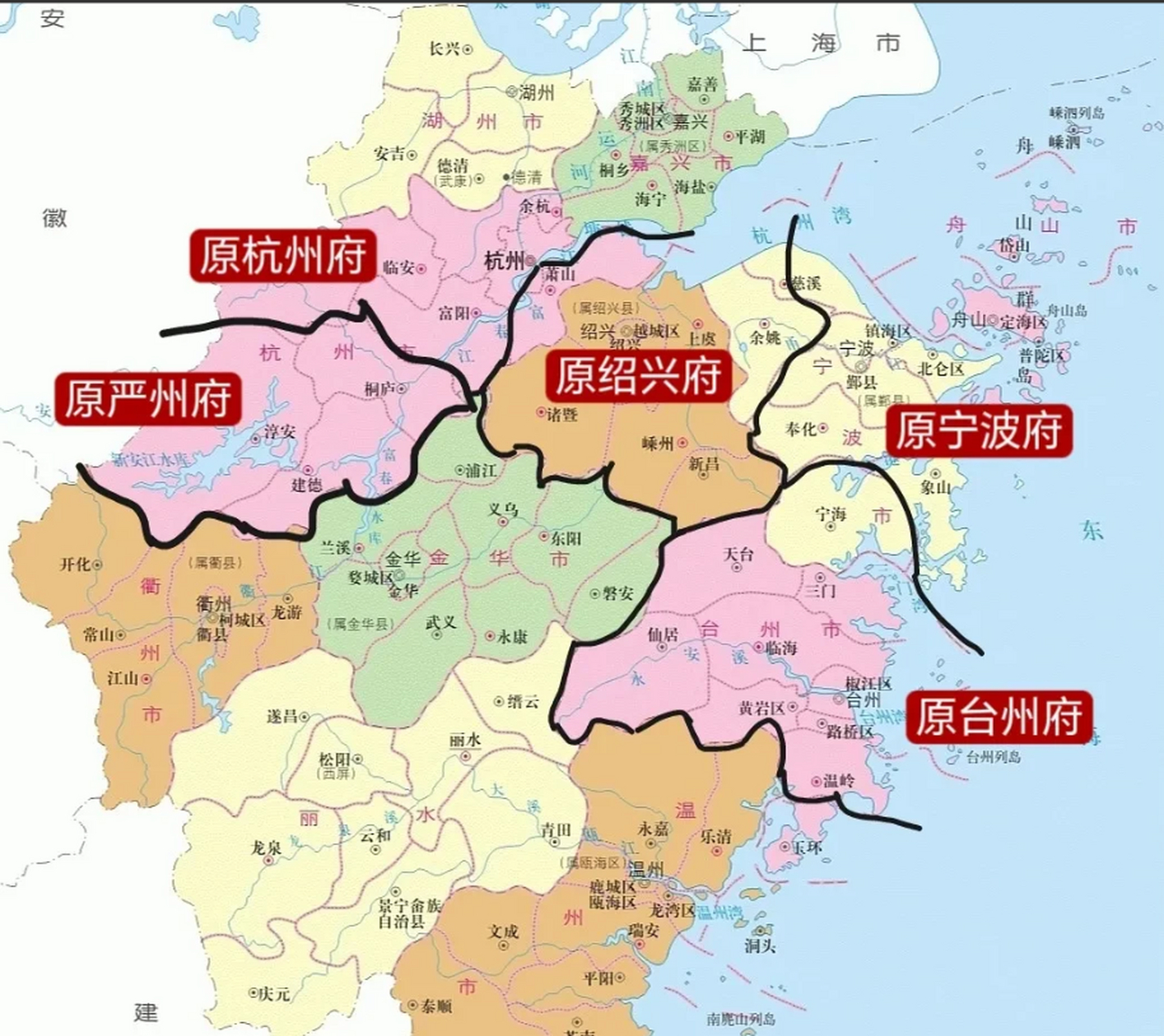 其实原来杭州和宁波的面积都不大,比如宁波,不光余姚