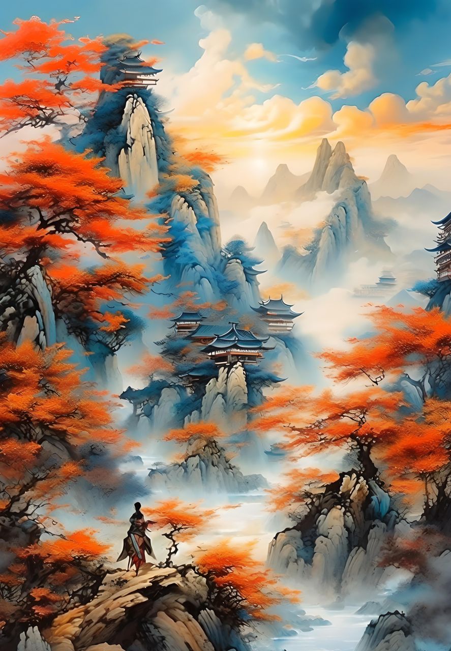 桂花香浓醉人梦,万里长空寄乡话.