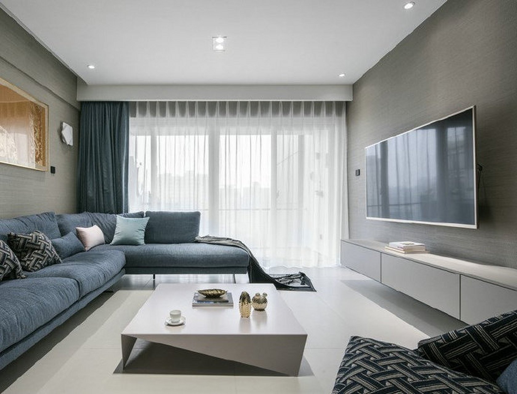 133平米北欧简约风格装修效果图分享,灰白色调   #省心装修哪里找##我