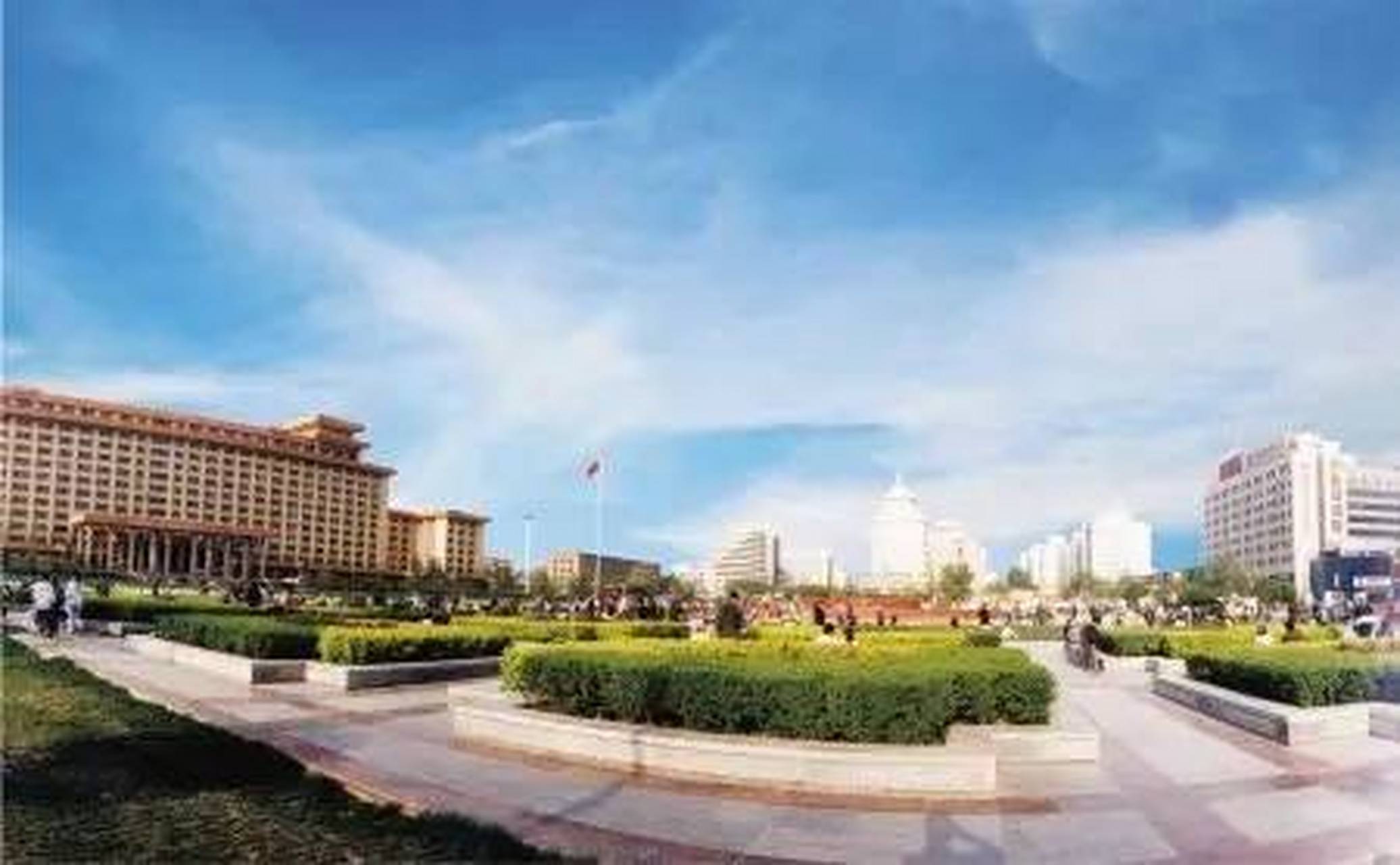 西安新城广场位于陕西省人民政府大楼以南,西新街与东新街交汇处,占地