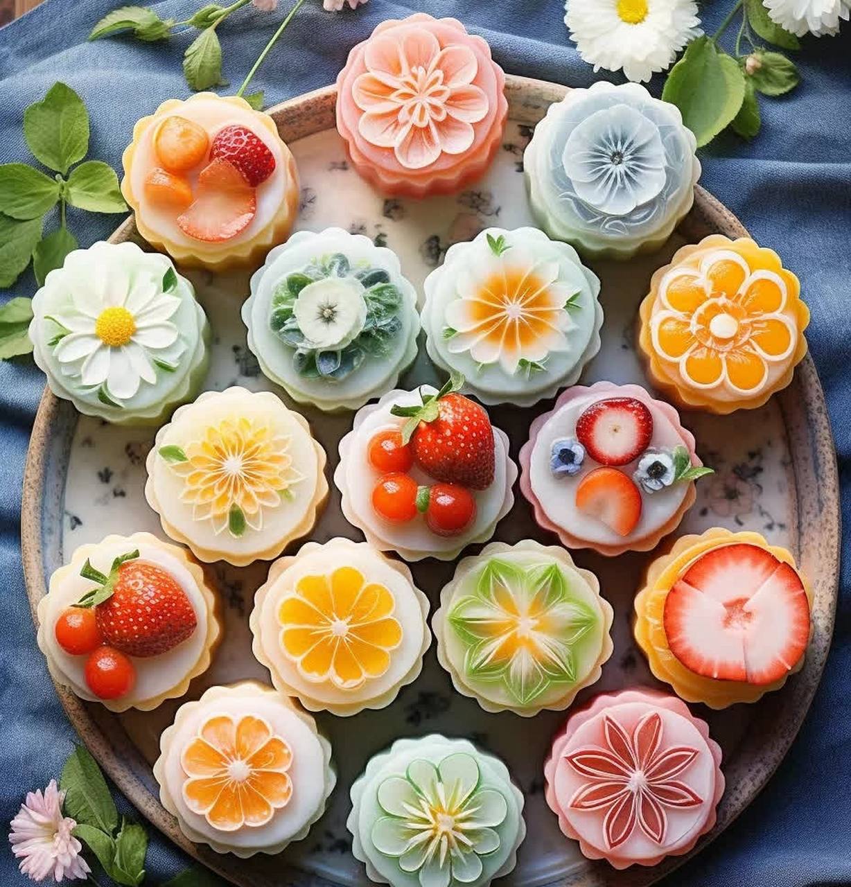 设计精美的中式糕点.