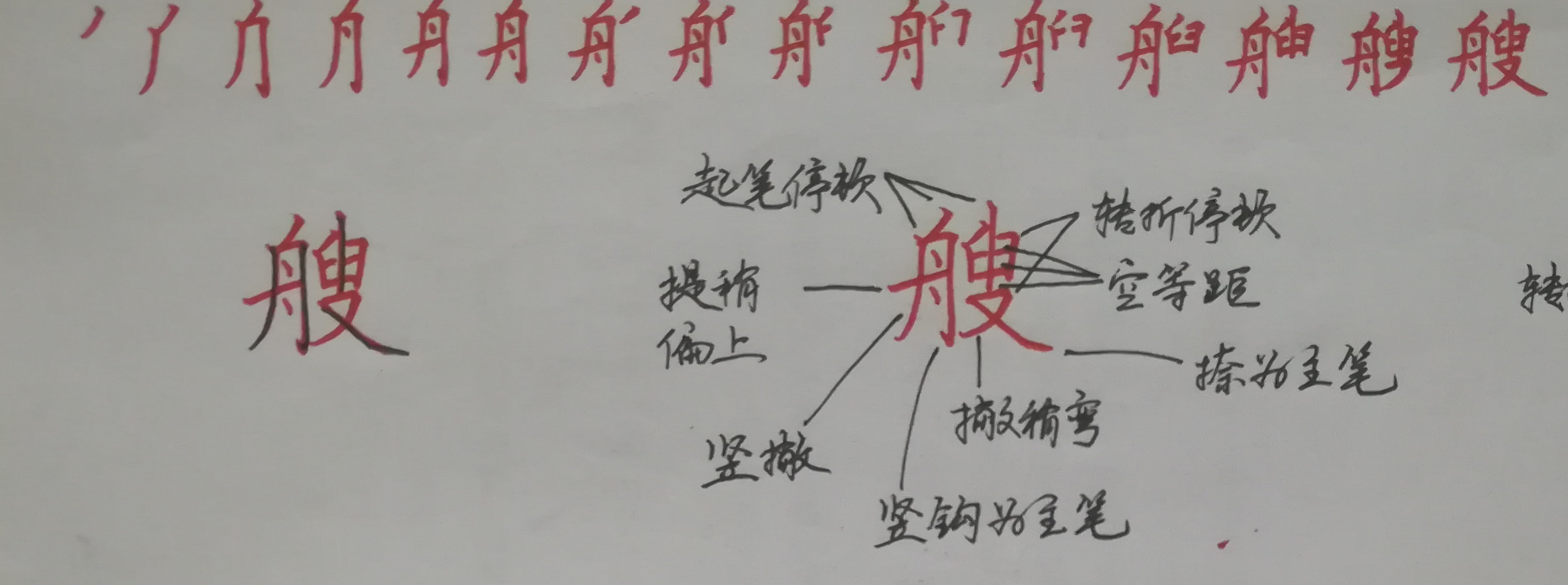 如图所示,首先把笔顺写好,楷书必须按照正确的笔顺写,不能乱改变笔顺.