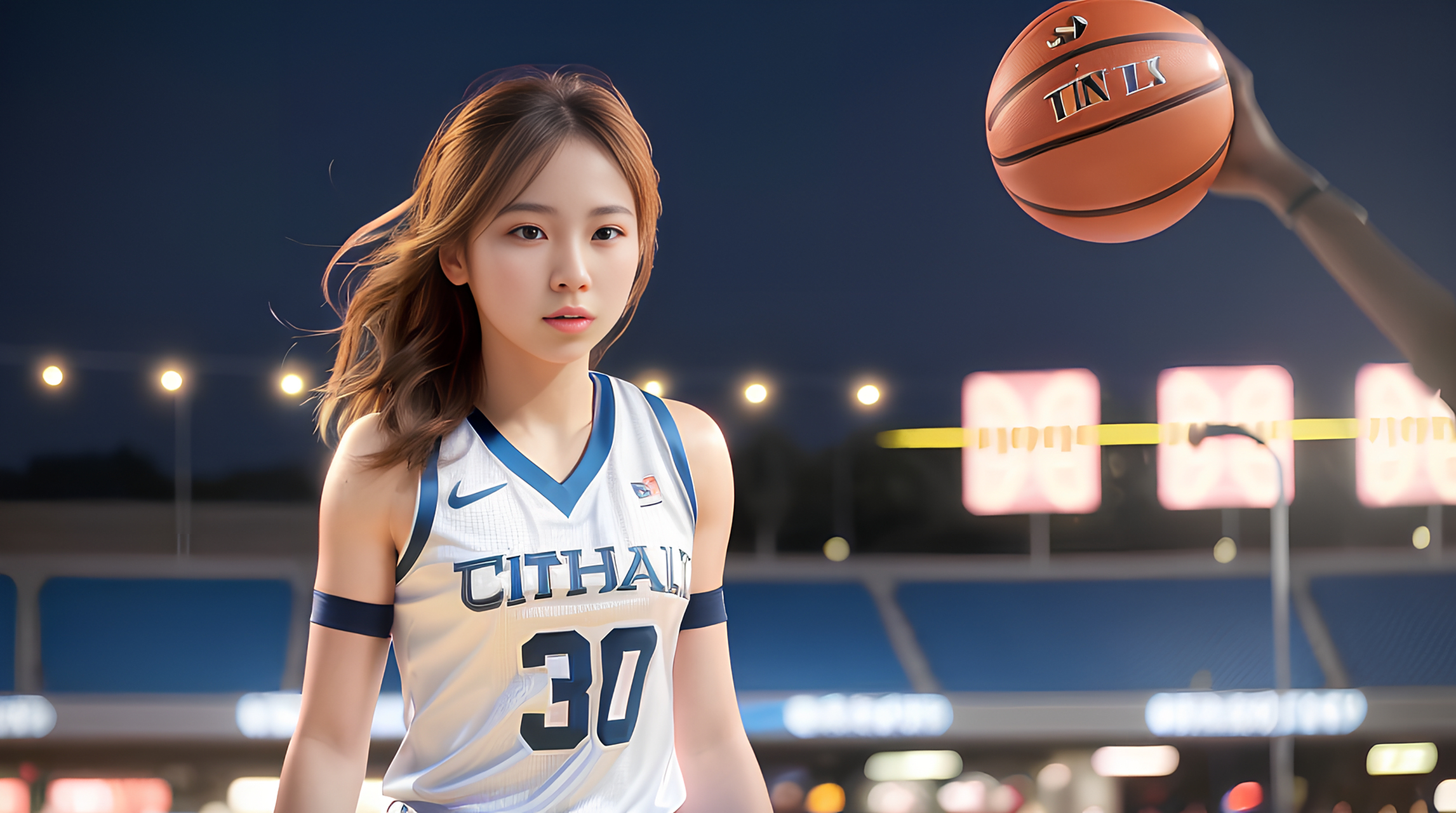 ai绘画-热爱打篮球的短发女生(1)#篮球# #ai# #ai绘画