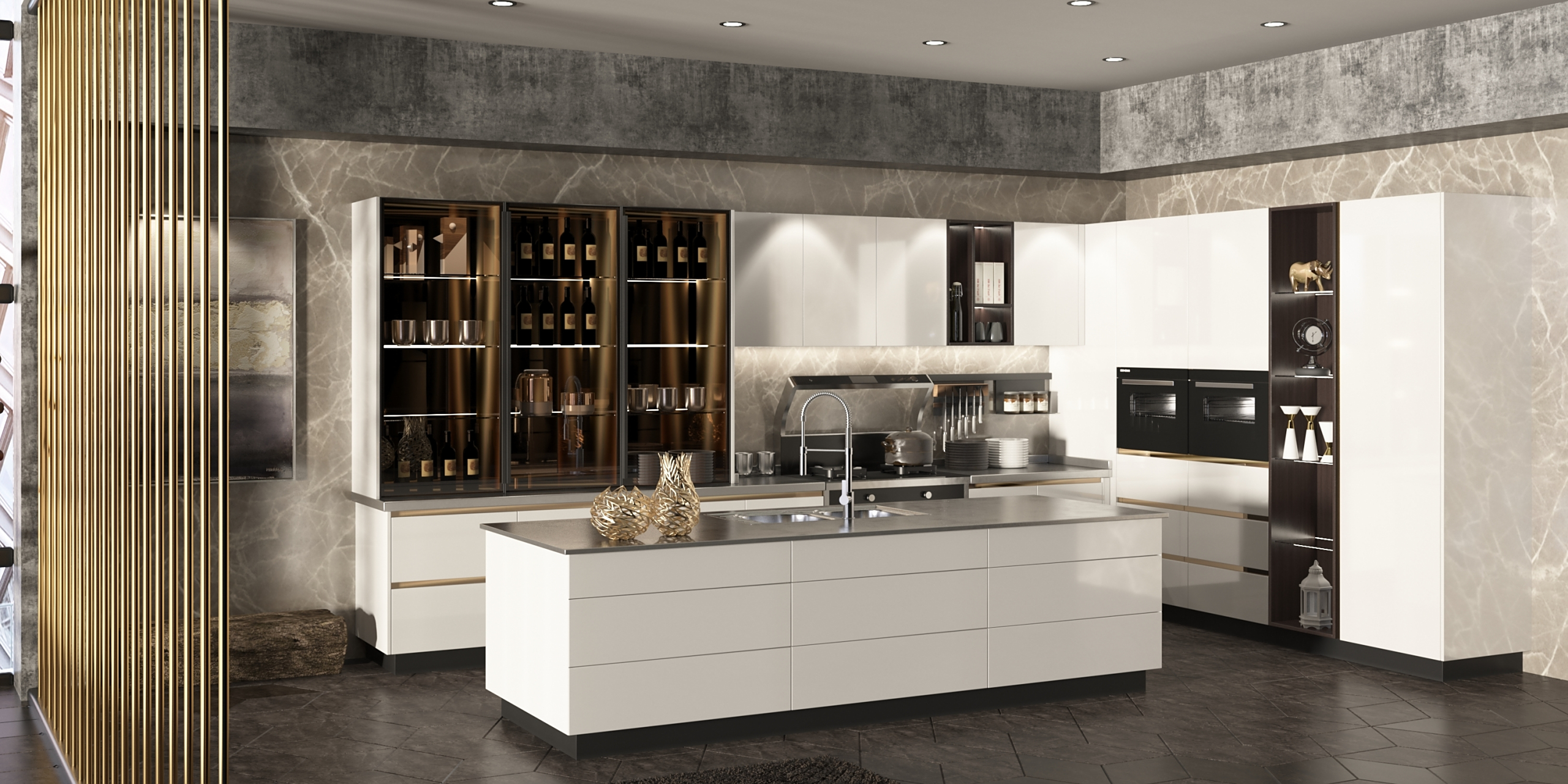 森歌不锈钢台面橱柜效果图,厨房不锈钢整体橱柜为什么比其他材质的