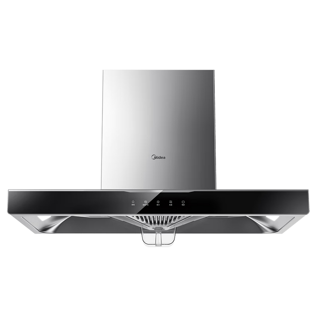 美的(midea) 家用抽油烟机19立方大吸力欧式顶吸排烟机自清洗触屏燃气