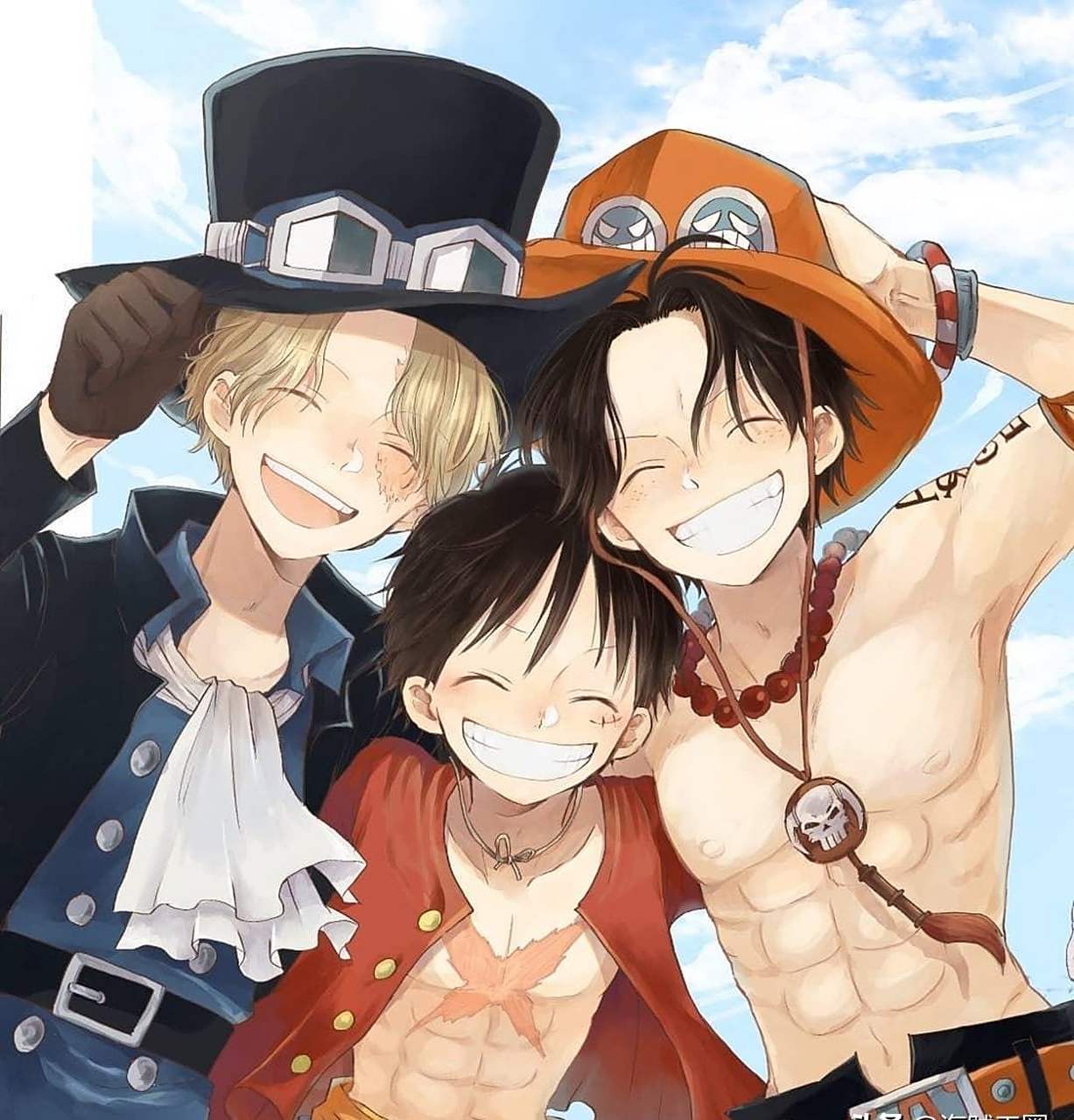 gif创作人# #海贼王# 九宫格"asl"三兄弟壁纸!