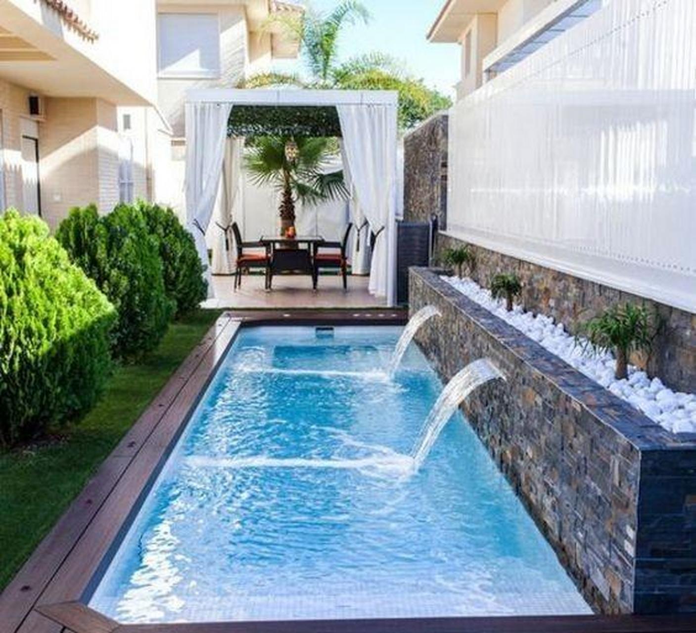 gif创作人# 早( ^_^)/ 分享一组别墅庭院水设计 泳池,鱼池,水景观