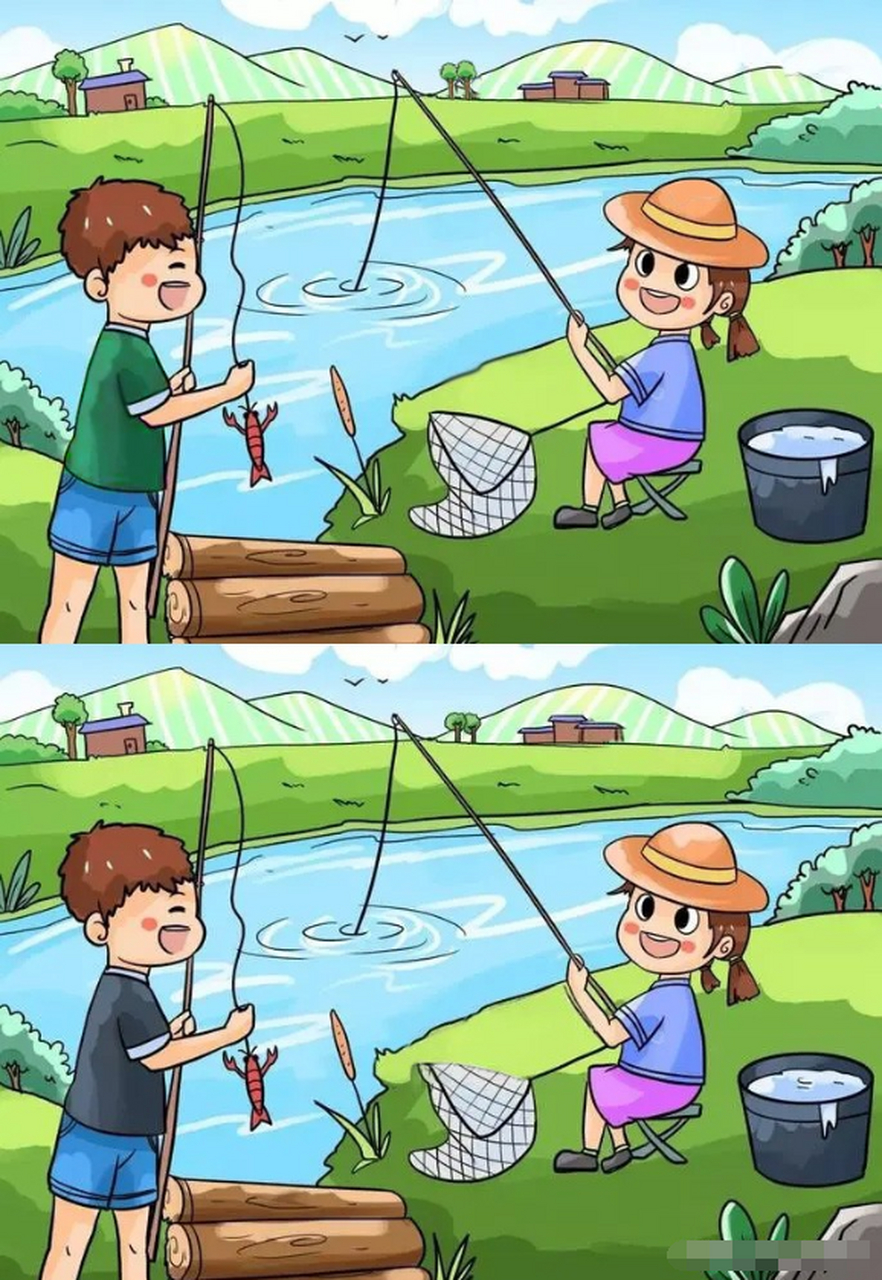 脑力测试:最难找不同!图中有多处不同,你能找出多少处?  a:找到1-5处 