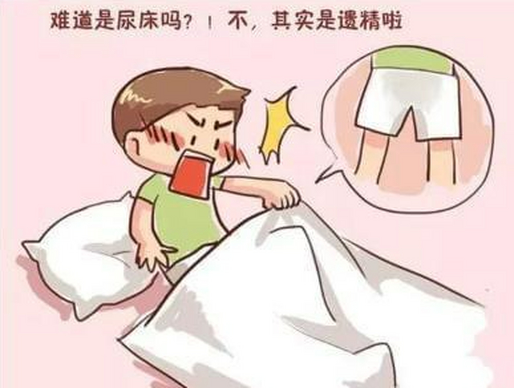 遗精是一种生理现象,指的是精液像水一样从男性的阴茎中流出,多数情况