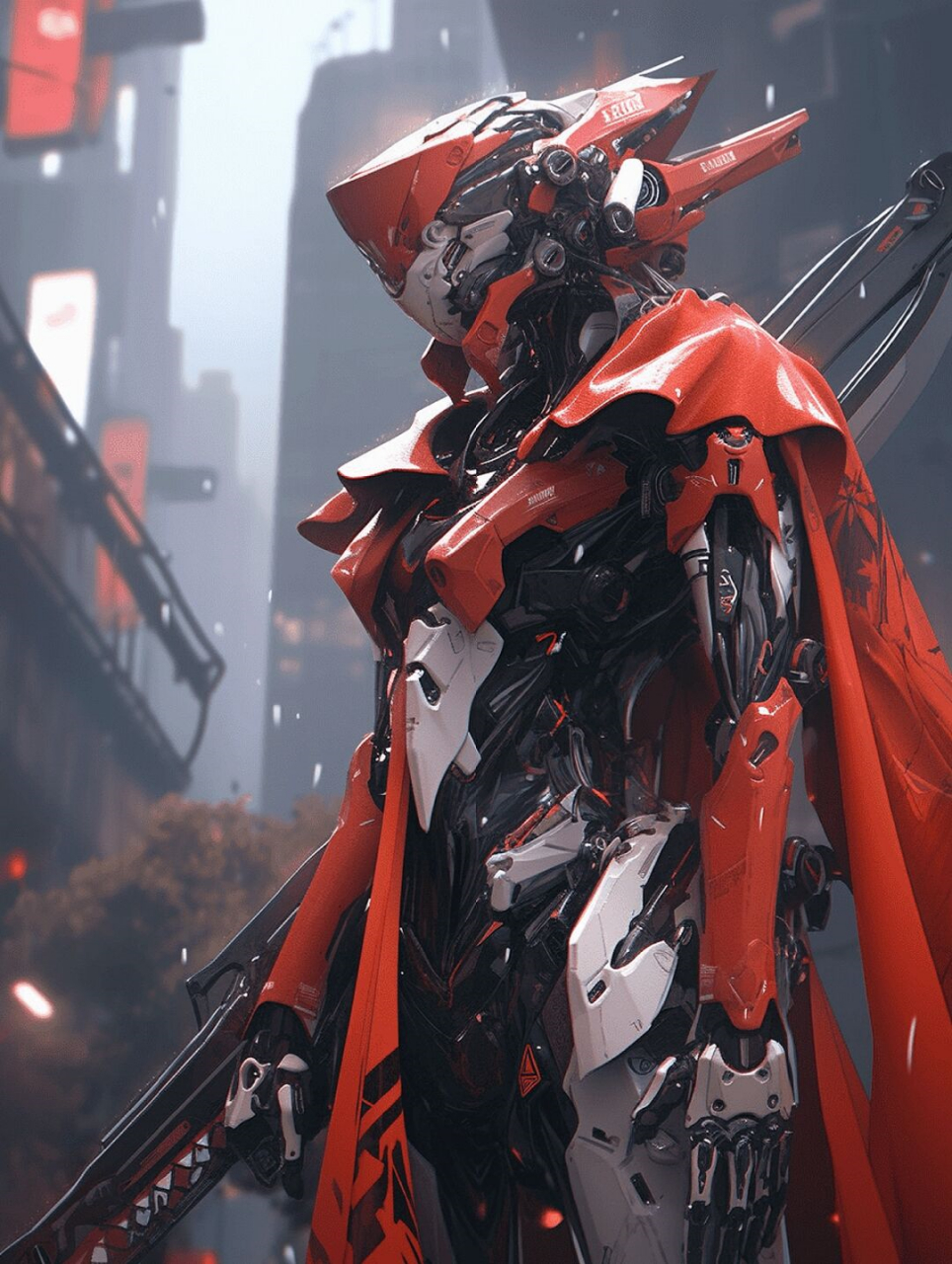 ai赛博朋克 机甲战士v31 赤隼战神  属于今天的红色,为了梦想去战斗吧