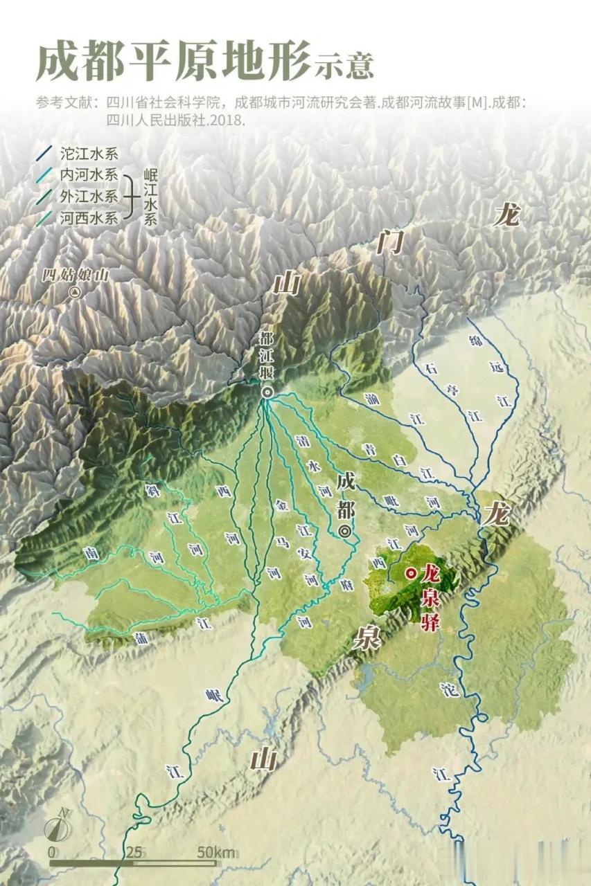 都江堰水利工程地形图图片