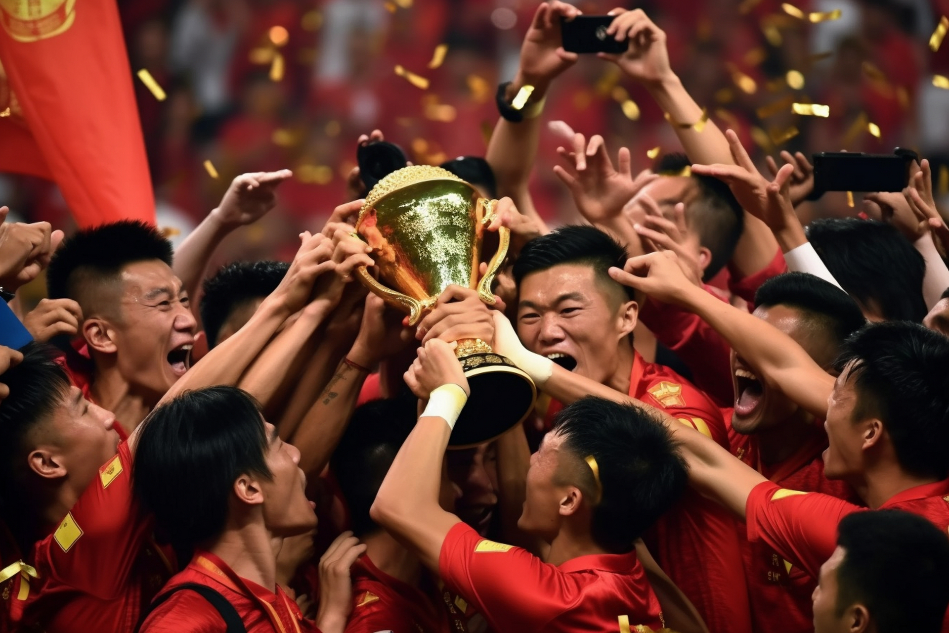 ai 生成的图片:#中国男足# 勇夺世界杯冠军,快来点赞祝贺吧 98