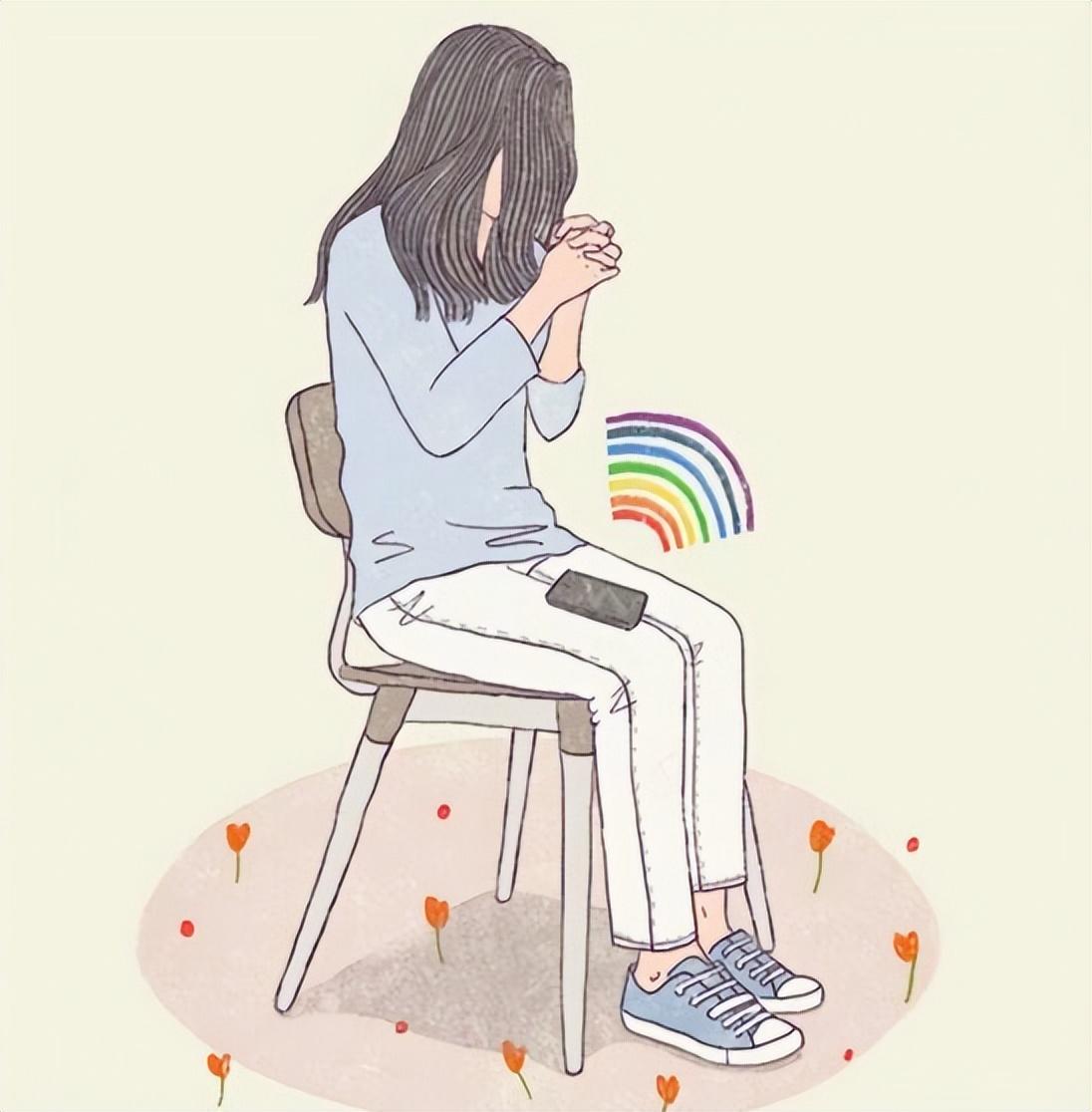 我便让她进门来给她泡了一杯茶然后我们俩坐在沙发上说说话
