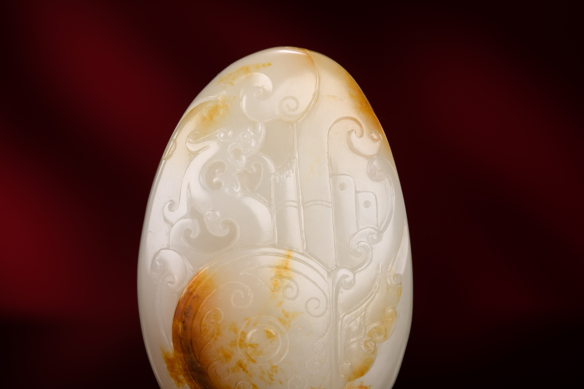 【龙行天下】苏工独籽巧雕 洒金皮玉雕龙手把件 60.