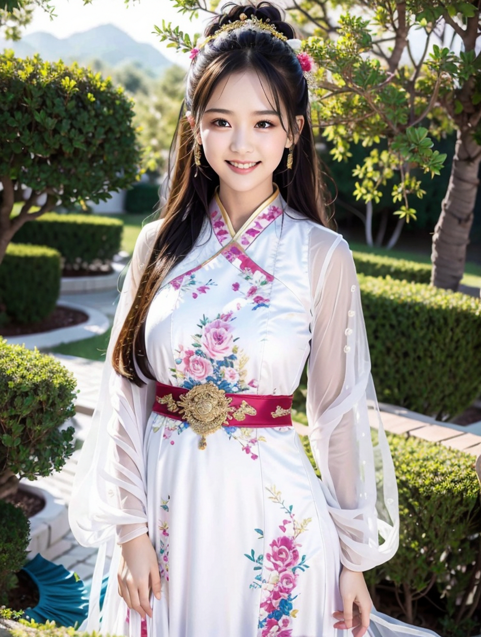 气质美女汉服写真艺术照,甜美微笑美少女高清壁纸#美女# #气质美女