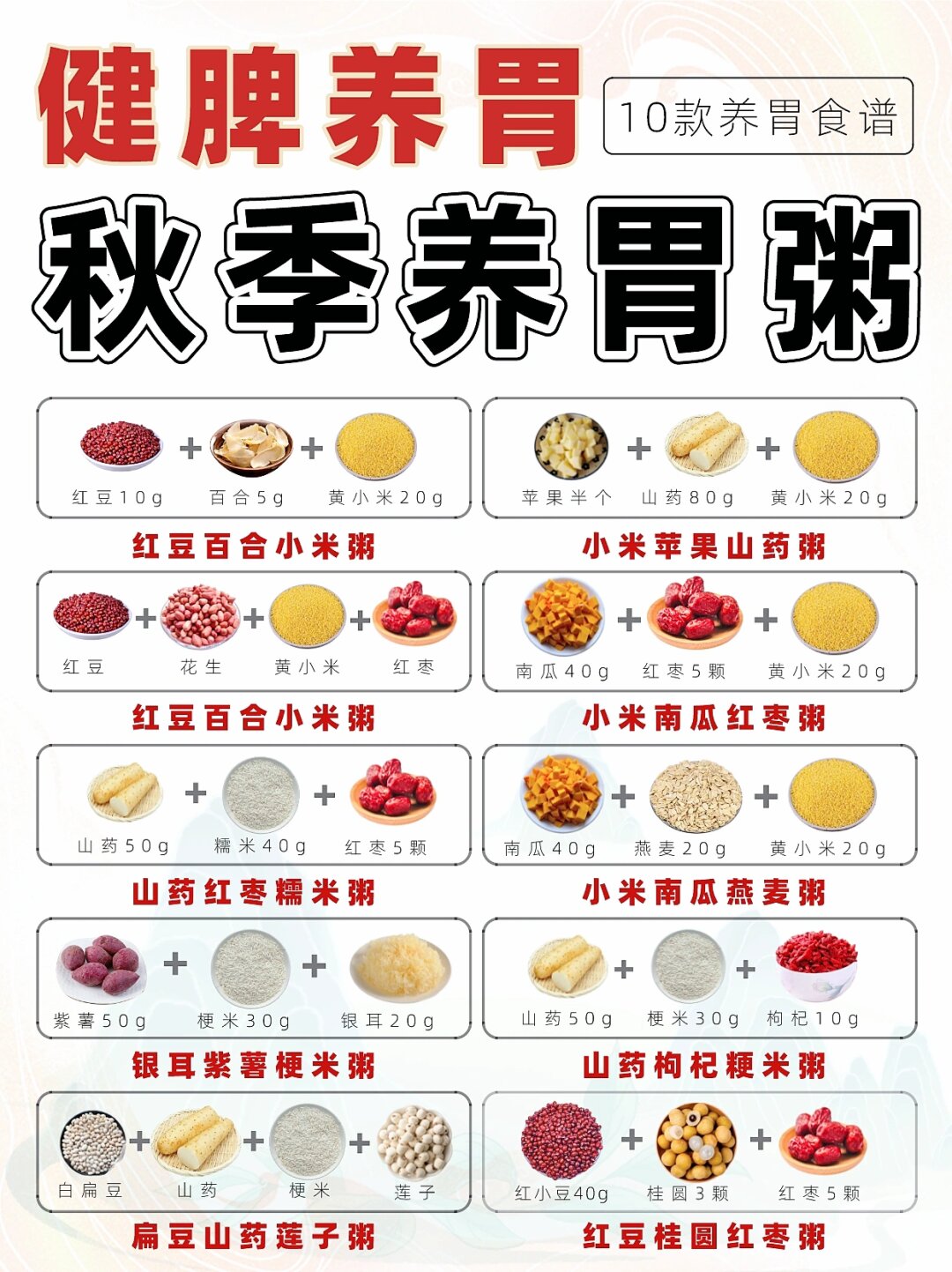 健脾养胃10款 养胃食谱!