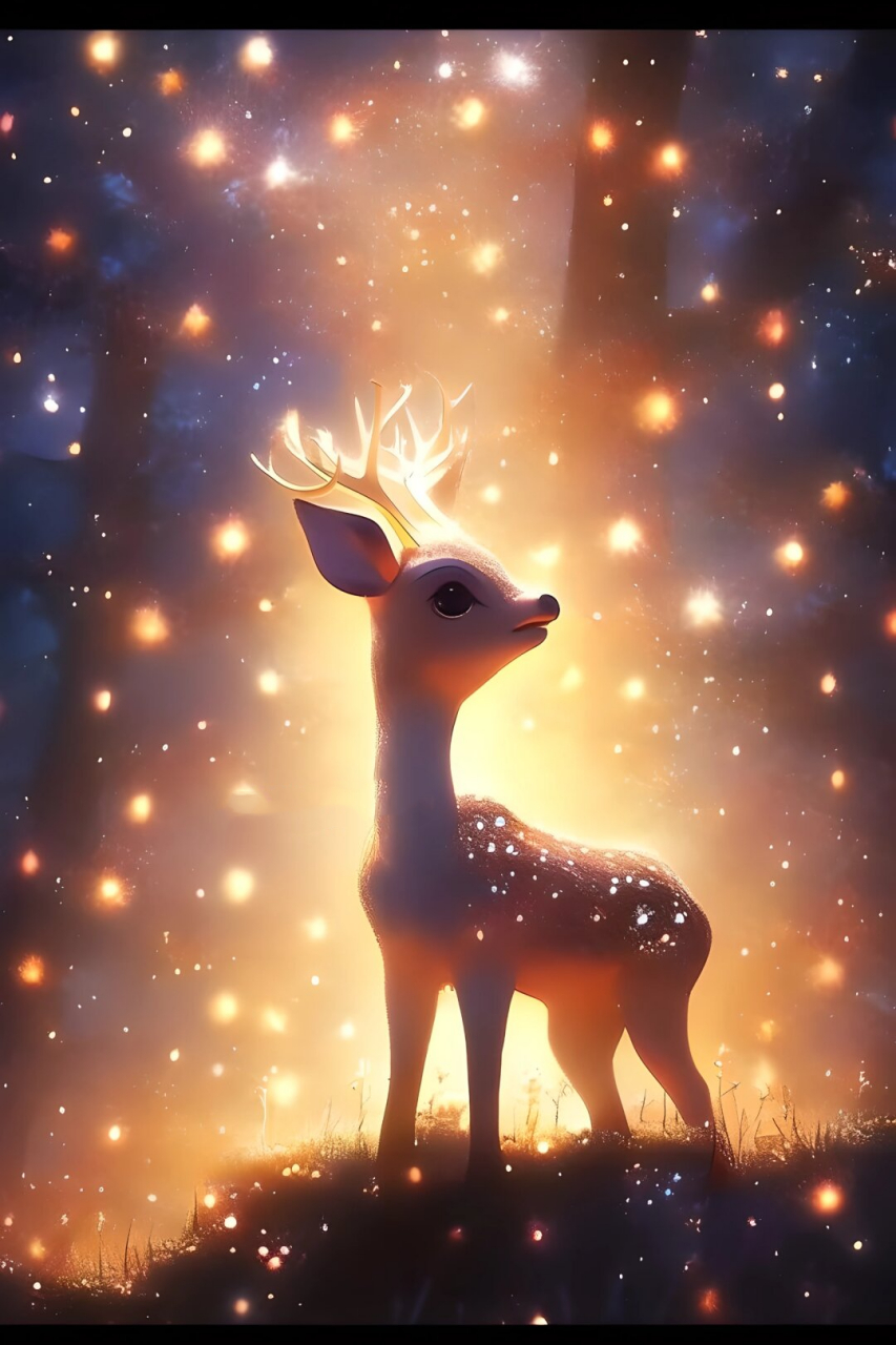 一鹿有你  在绘画中,"一鹿有你"可以作为主题,也可以作为背景或配饰