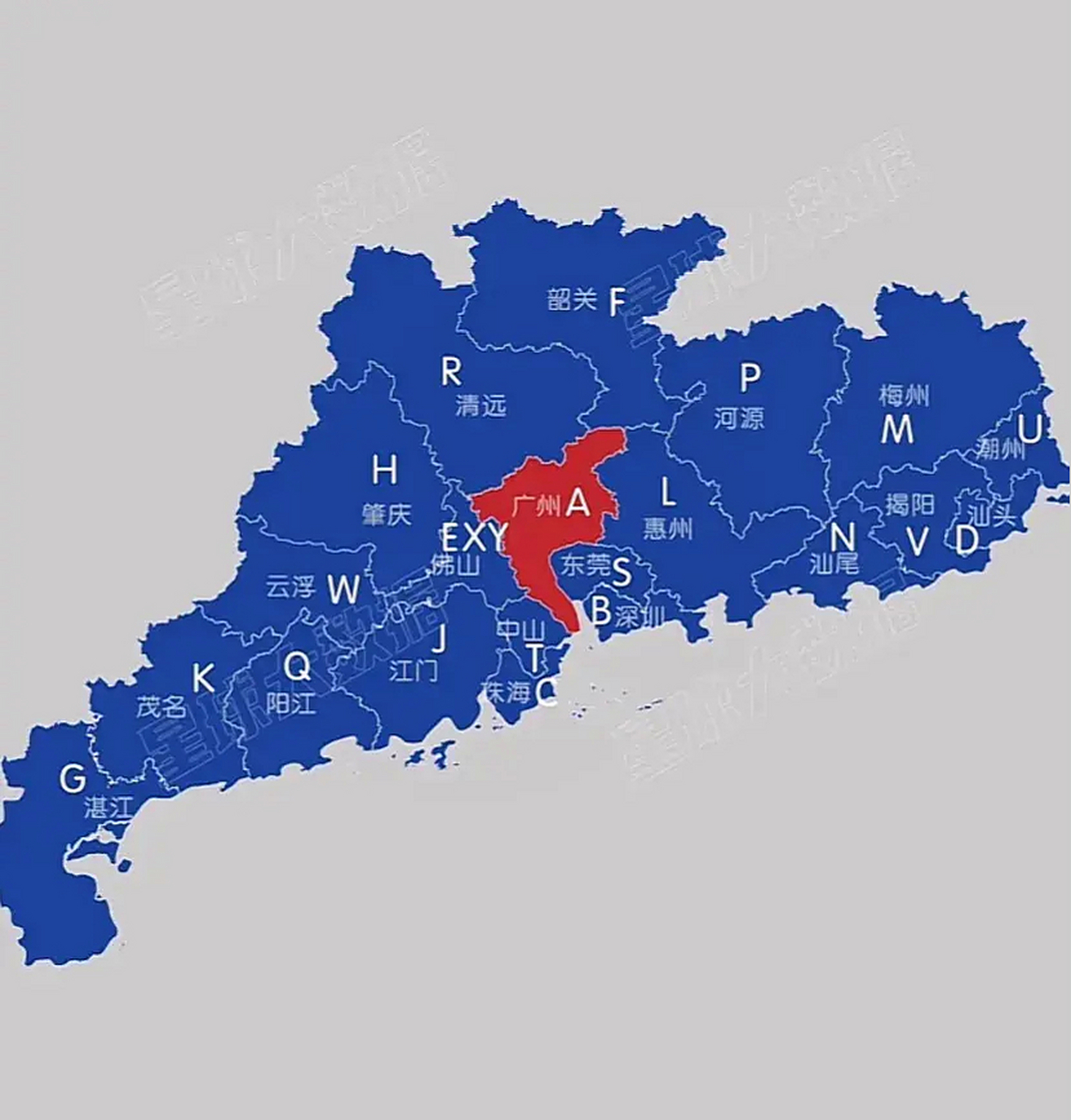 终于看懂了全广东各地区所属车牌号字母 67