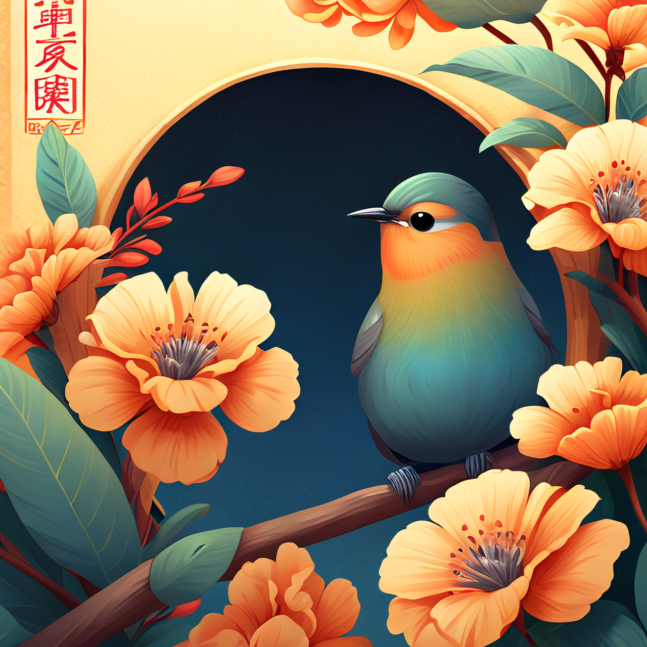 悲欢寒暑君休问,花鸟年年管送迎.优美,4k,平和#百度ai绘图黑科技