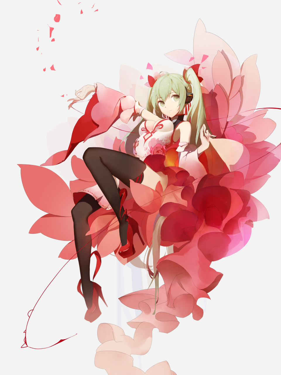 画师:x-red flower #初音未来# 公主和她的高跟鞋