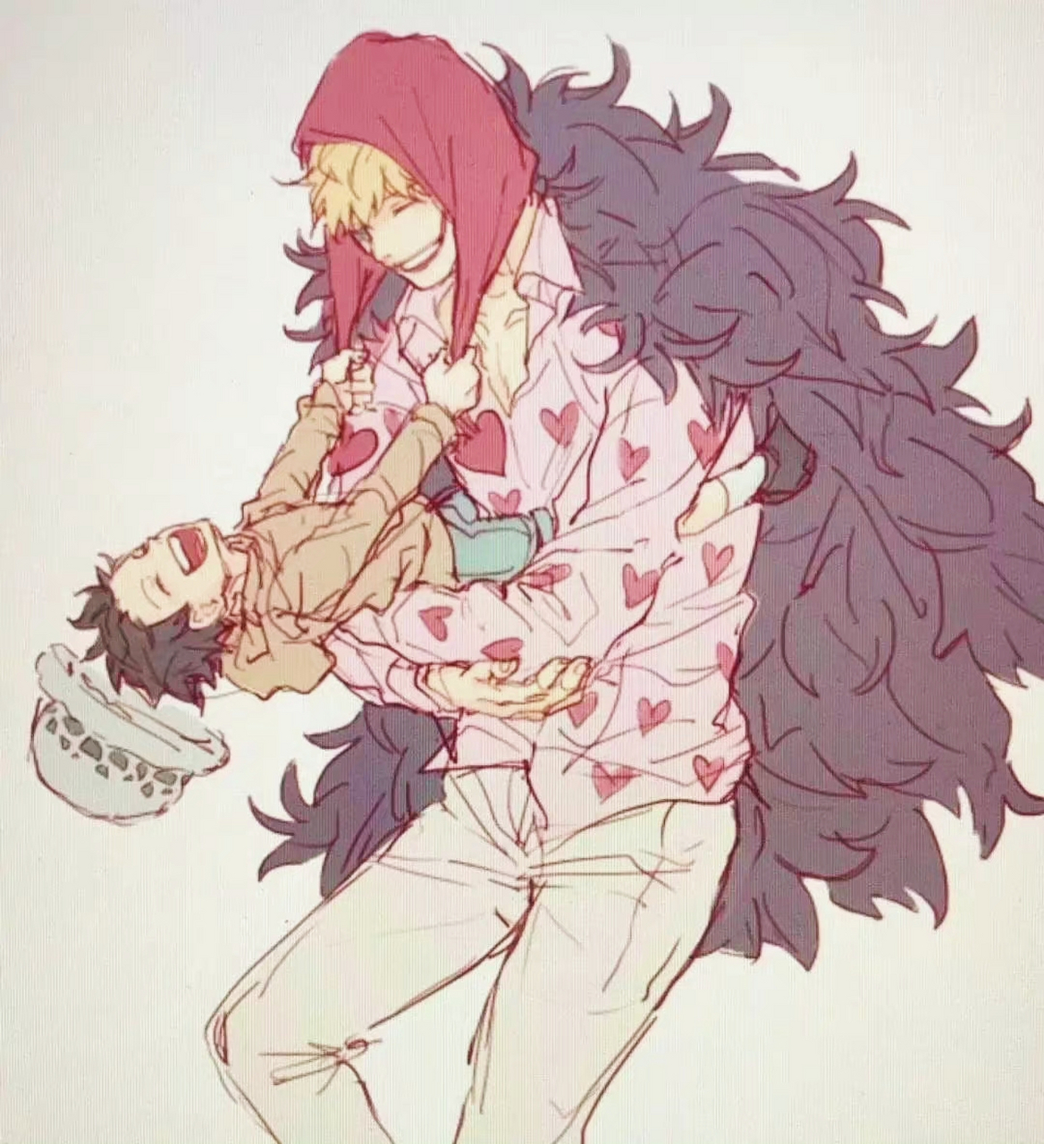 海贼王# 罗与柯拉松的温馨日常!   图源网络侵删