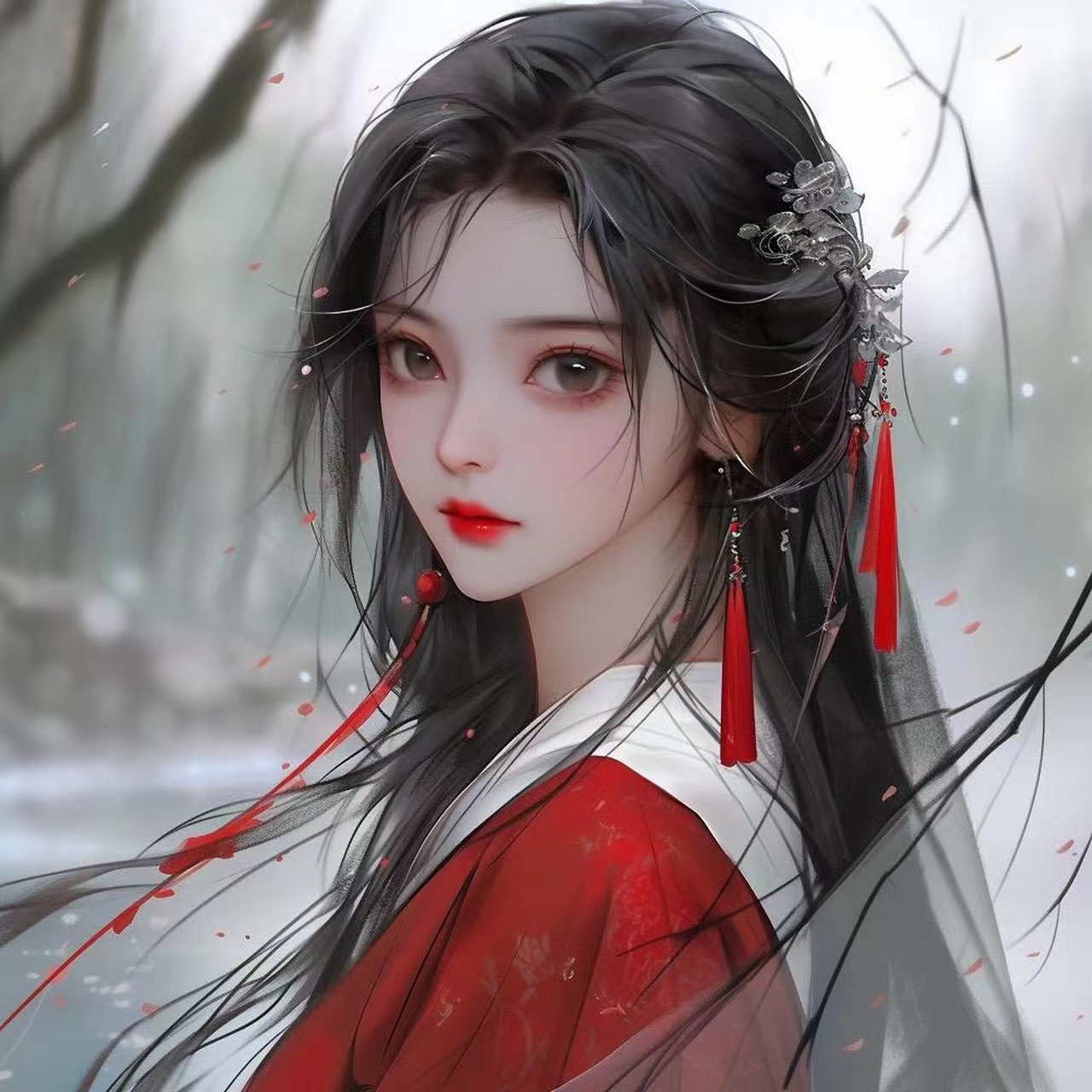 ai红衣古装美女动漫头像,还蛮好看的! #ai艺术季# #古风小分队