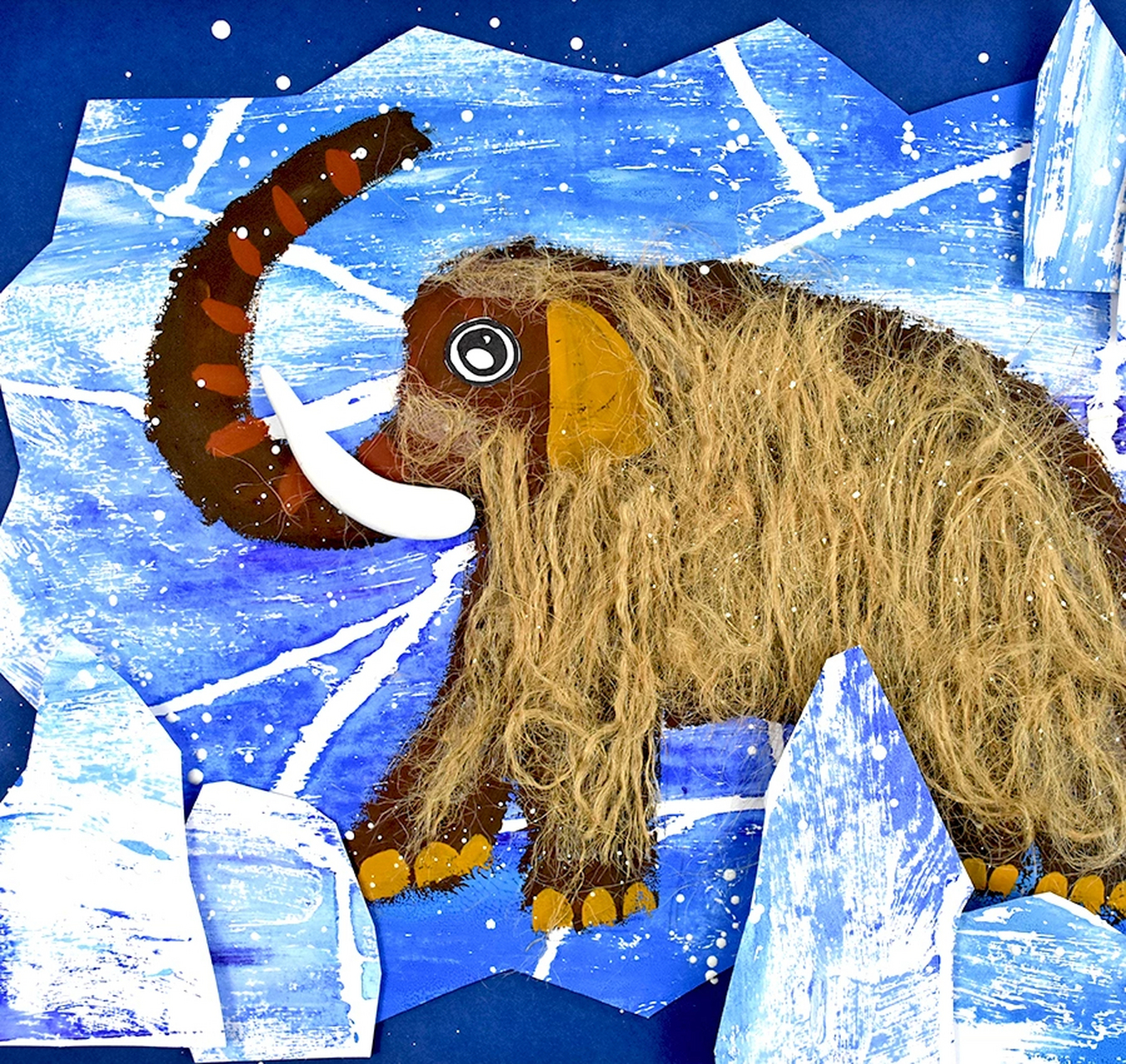 儿童画教程|神秘猛犸象教学重难点  1.