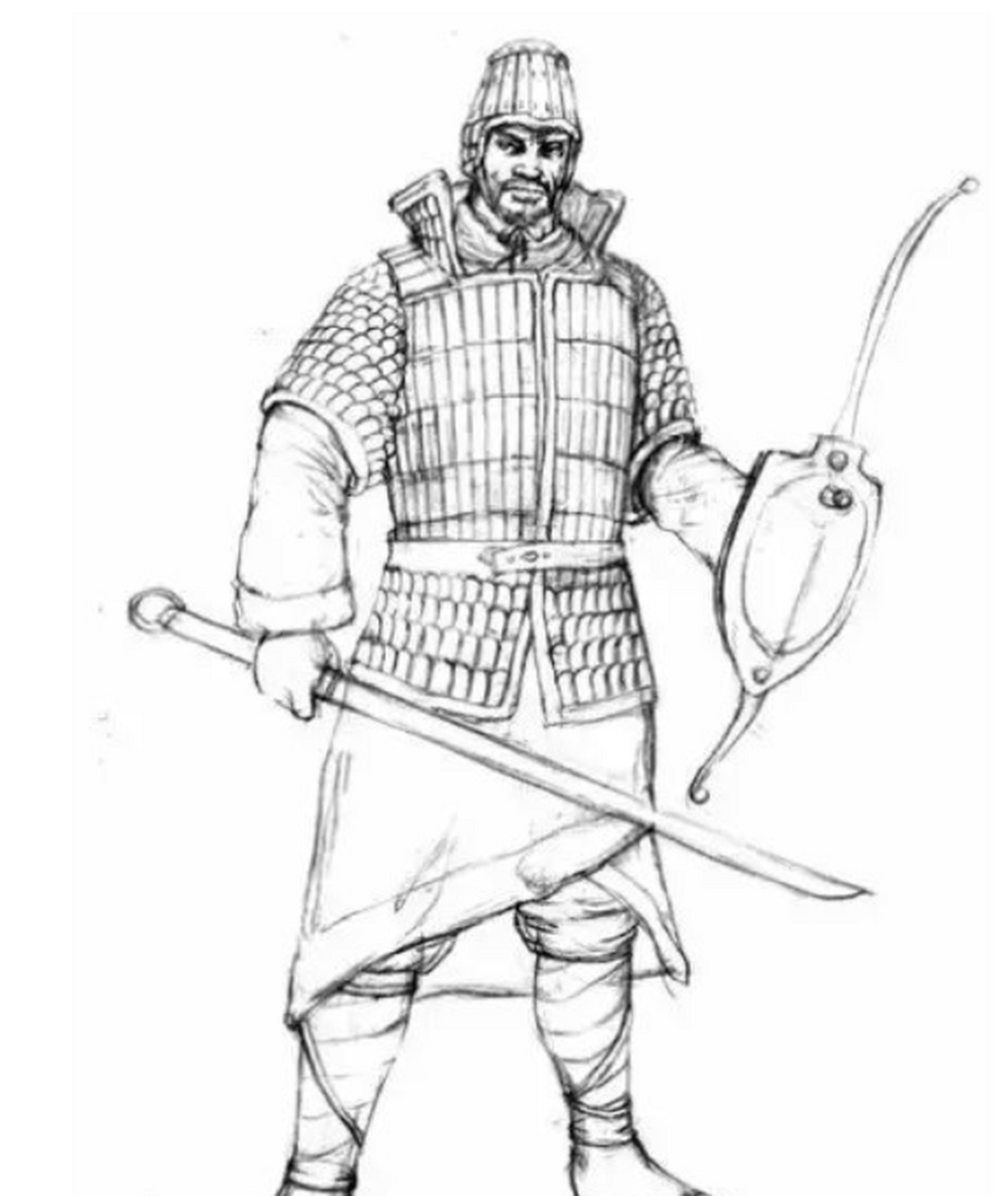 钩镶介绍 钩镶是一种汉代常见的钩,盾结合的复合兵器,上下有钩.