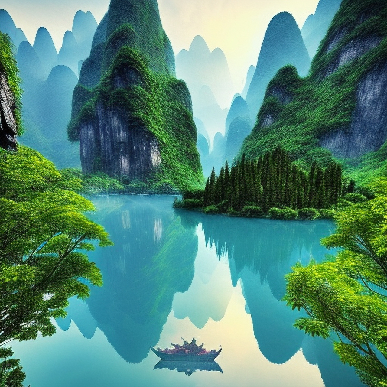 桂林山水真是太美了,我实在是太喜欢这里了!