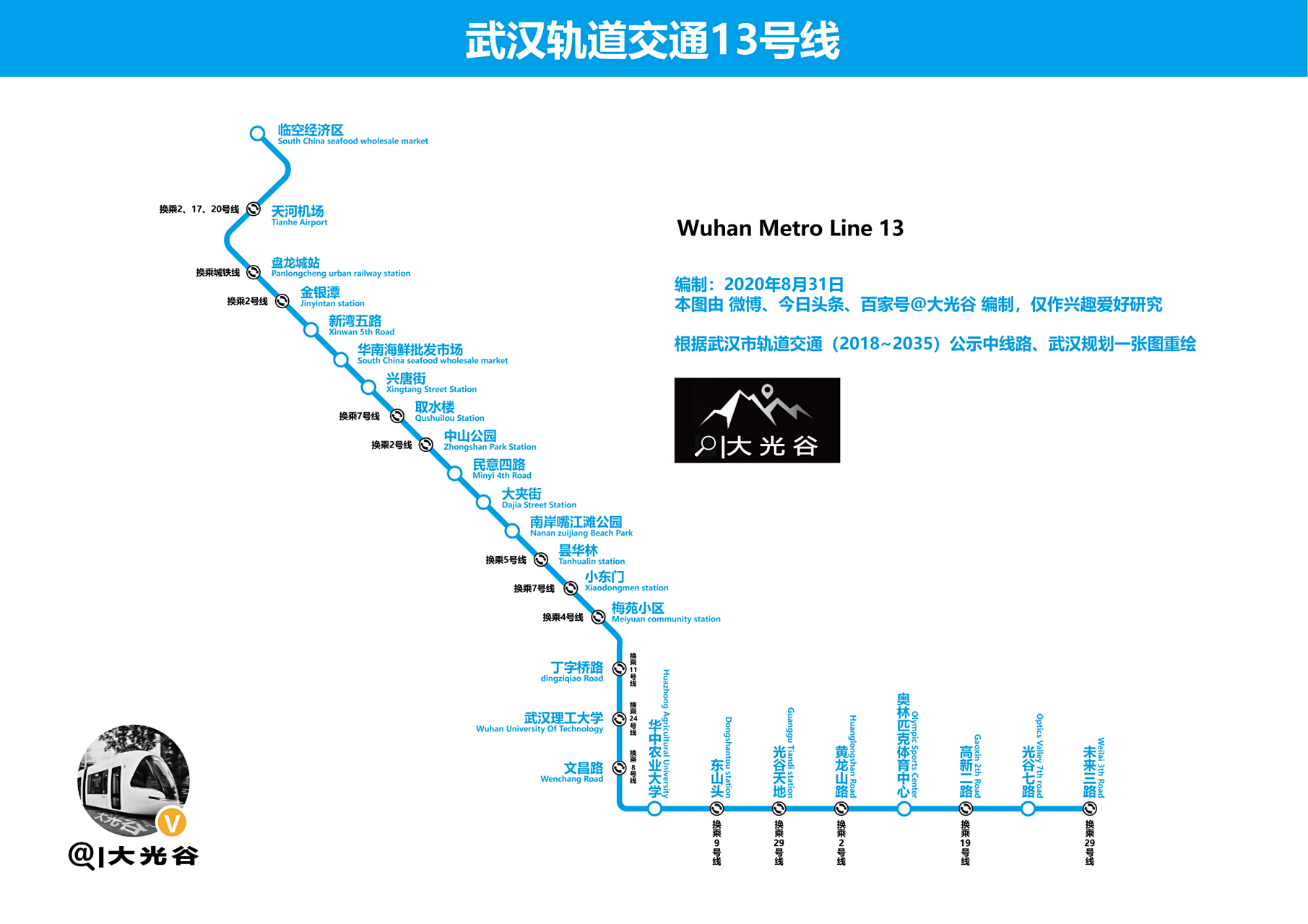 武汉地铁:13号线规划从临空经济开发区到未来城