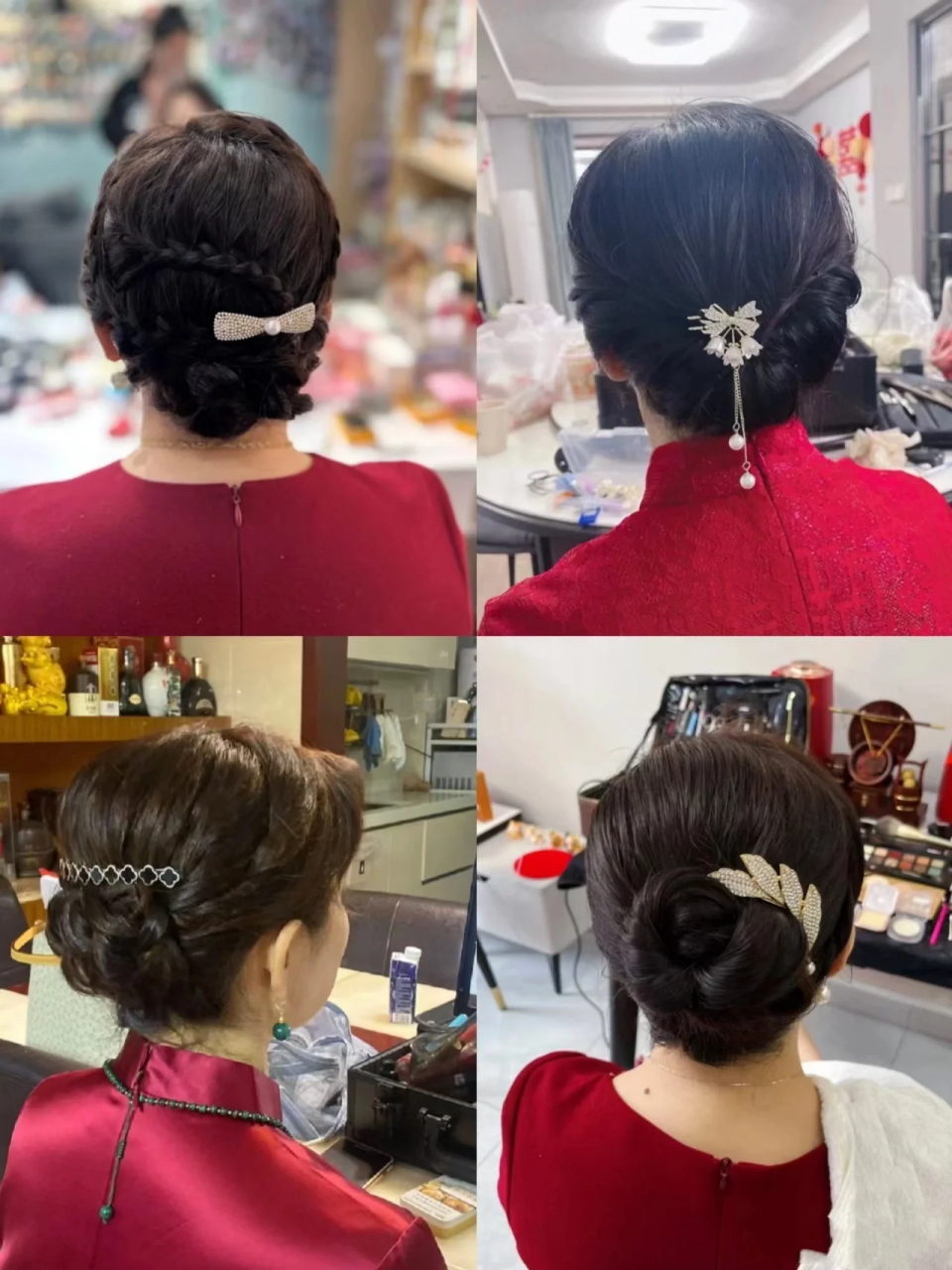 妈妈婚礼盘发 婚礼当天新娘宝宝造型都是美美的