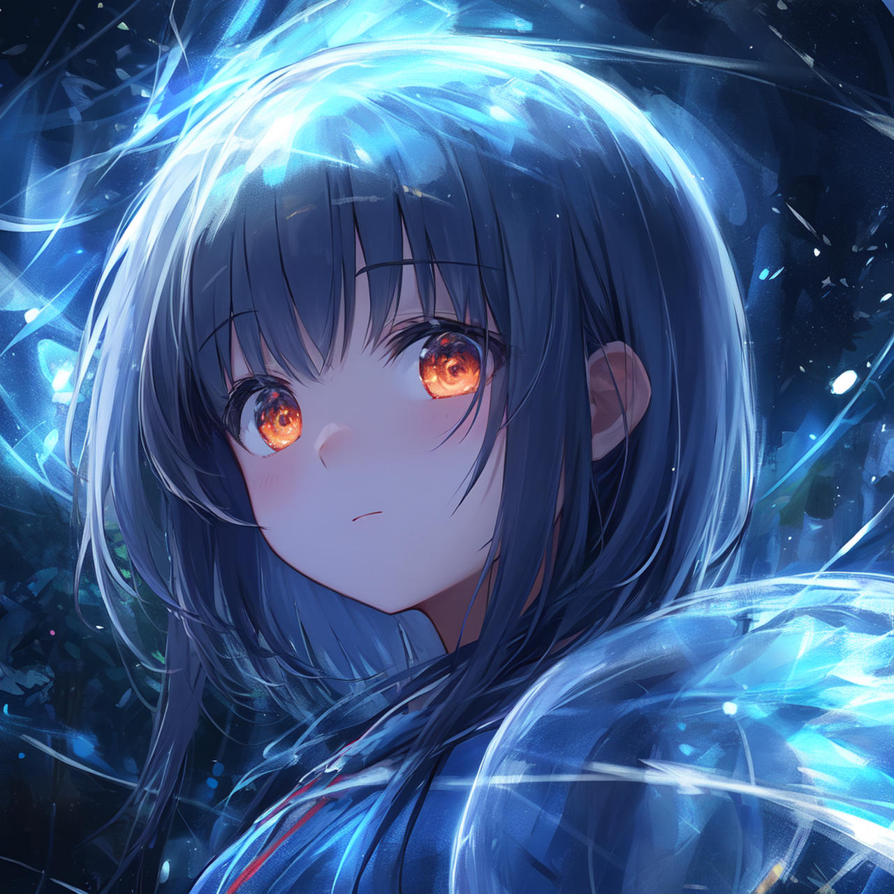 这是我用文心一格画的夏日夜晚少女插画头像,它以柔和的色调和温暖的