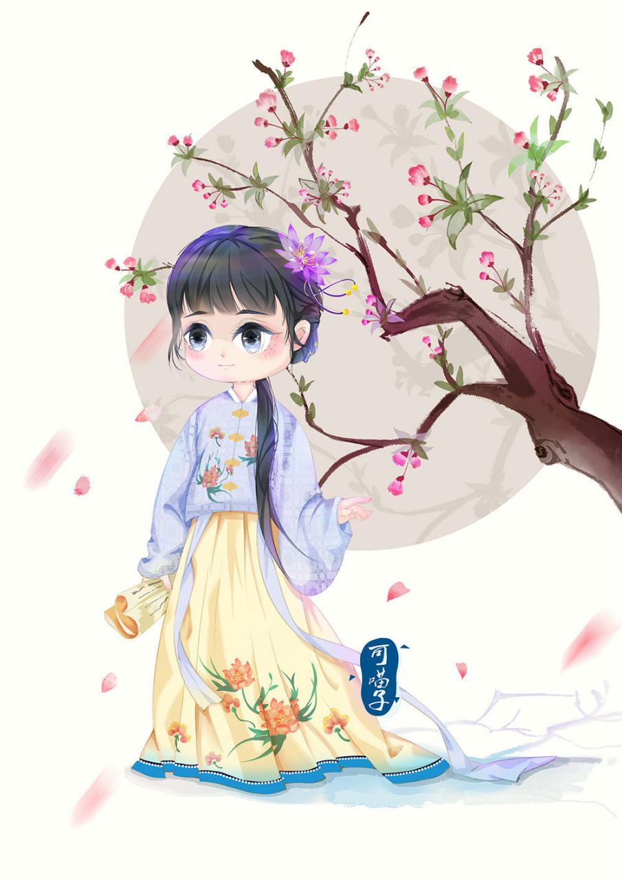 q版汉服联萌,好可爱[兔子][兔子]  #古风插画##q版人物##女生头像