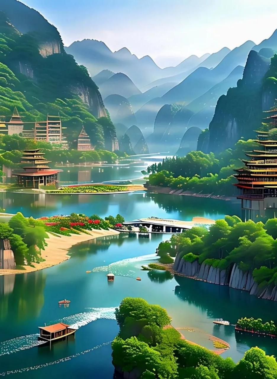 人间仙境美如画  青山绿水美景如画   山水一程,三生有幸  感谢蛇边