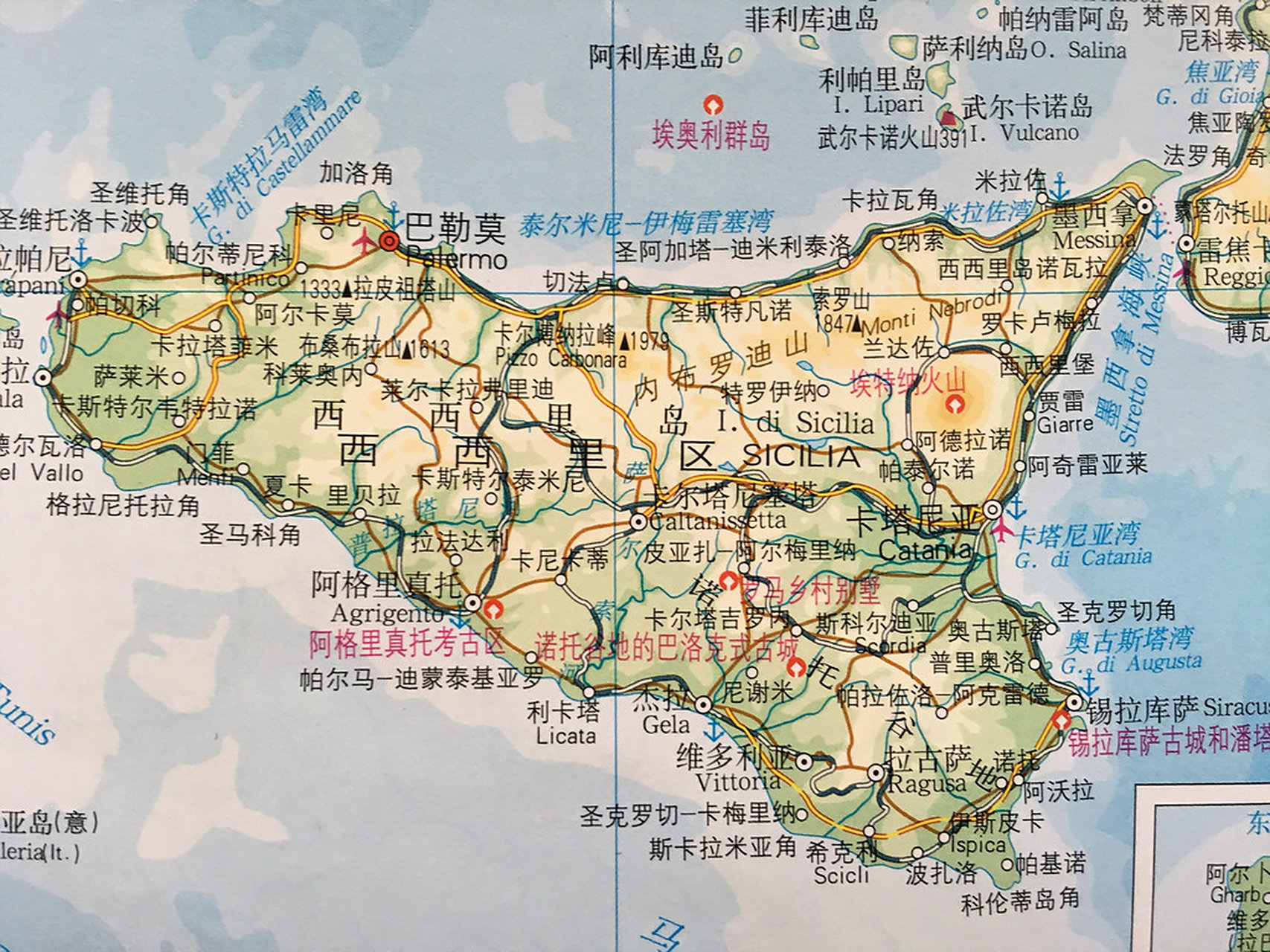 意大利西西里岛地图