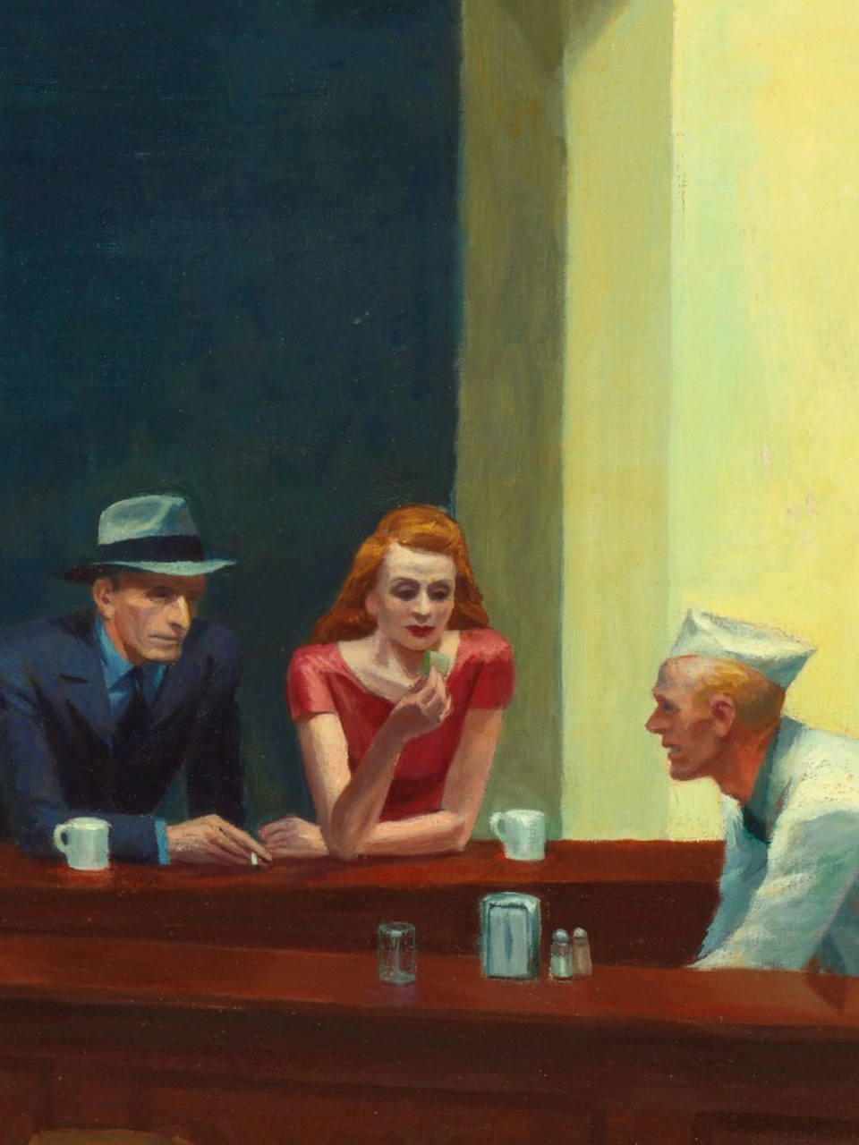 欣赏霍普《夜游者》城市里的孤独者 图片尺寸:6000x3274px 作品名称