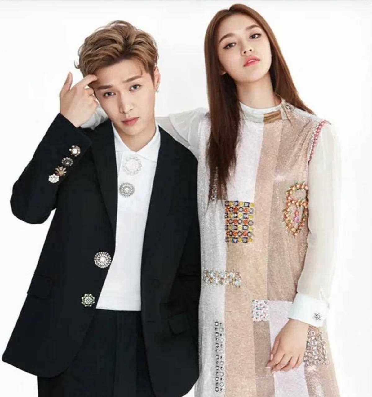 张艺兴,林允为《时尚芭莎》杂志拍摄了一组时尚大片.