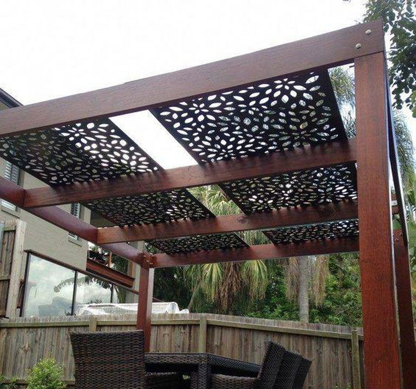 廊架合集:没想到庭院里用铁艺做遮阳棚居然这么美,私家花园必备
