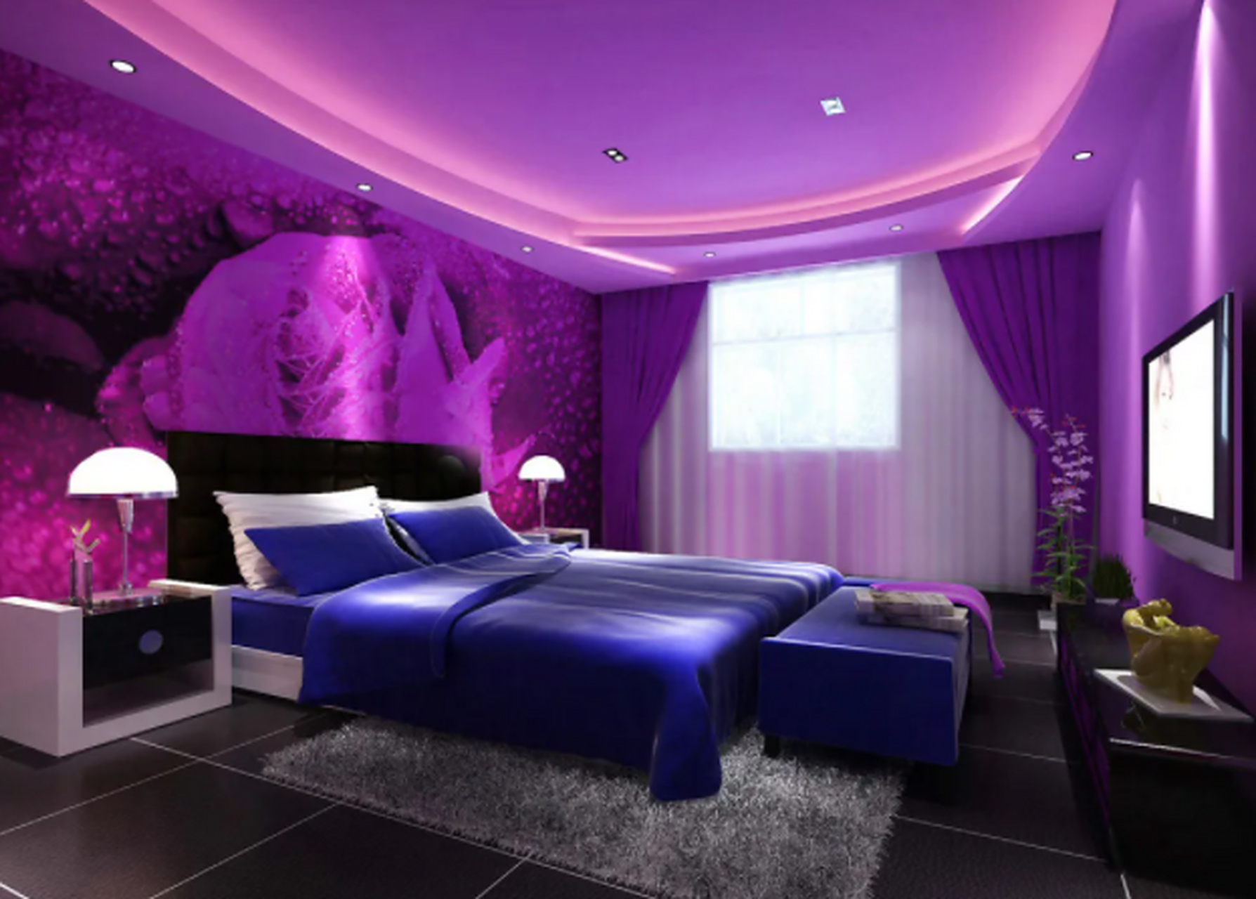 鉴赏分享:装修配色中的四大禁忌了解一下~ 01紫色会给人造成压抑之感