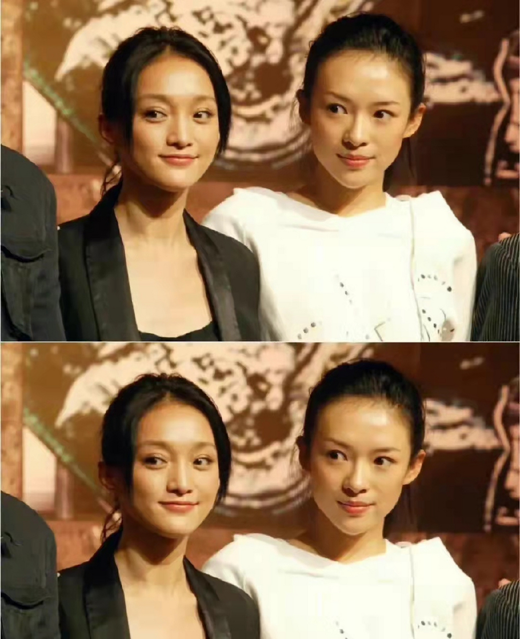 周迅章子怡早年同框照曝光 面露优雅笑容状态气质佳