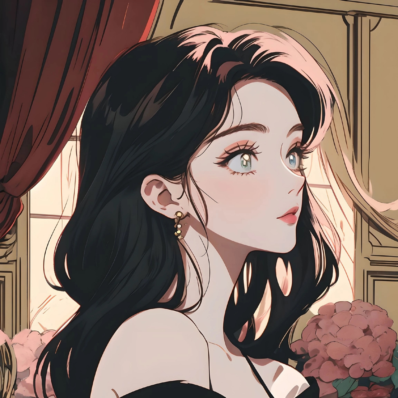 这样的复古风的动漫女生头像你喜欢吗? 676767