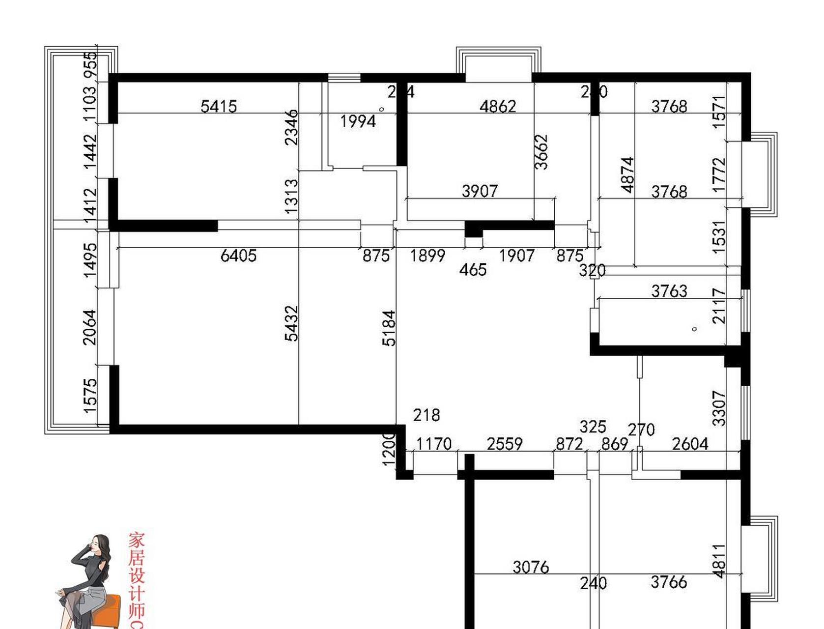 图1:原始尺寸图 图2:免费设计师画的图纸 图3:常规设计师画的图纸 图